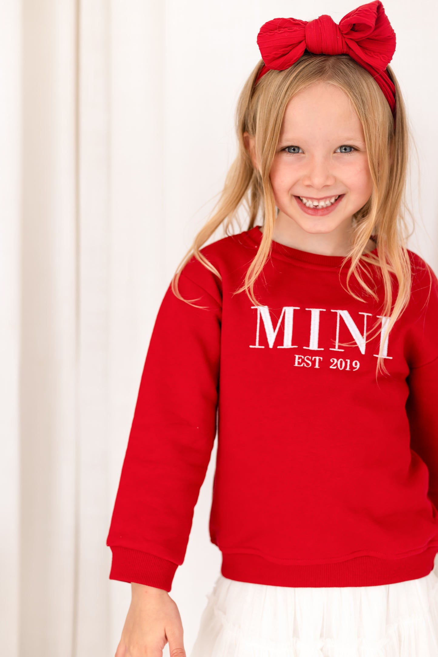 Christmas MINI EST. embroidered matching mini me sweatshirt