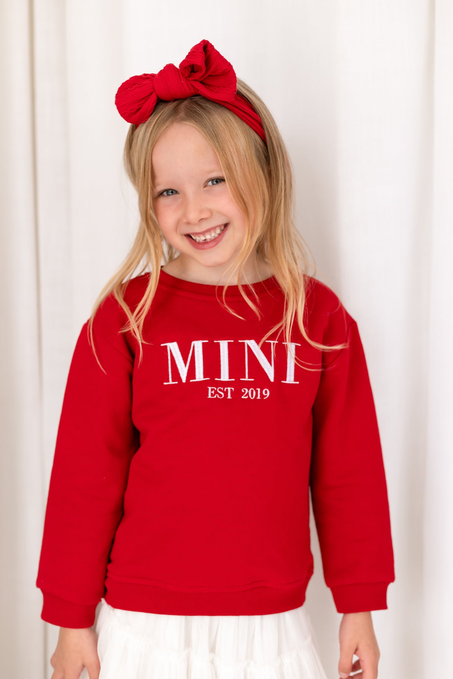 Christmas MINI EST. embroidered matching mini me sweatshirt