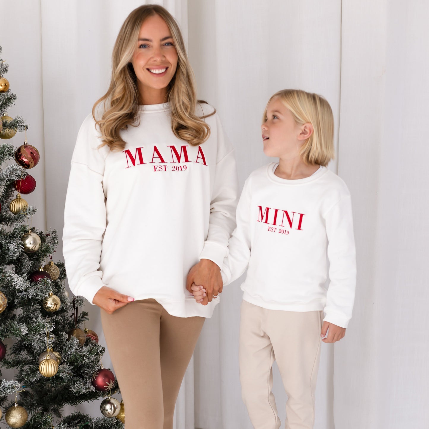 Christmas MINI EST. embroidered matching mini me sweatshirt