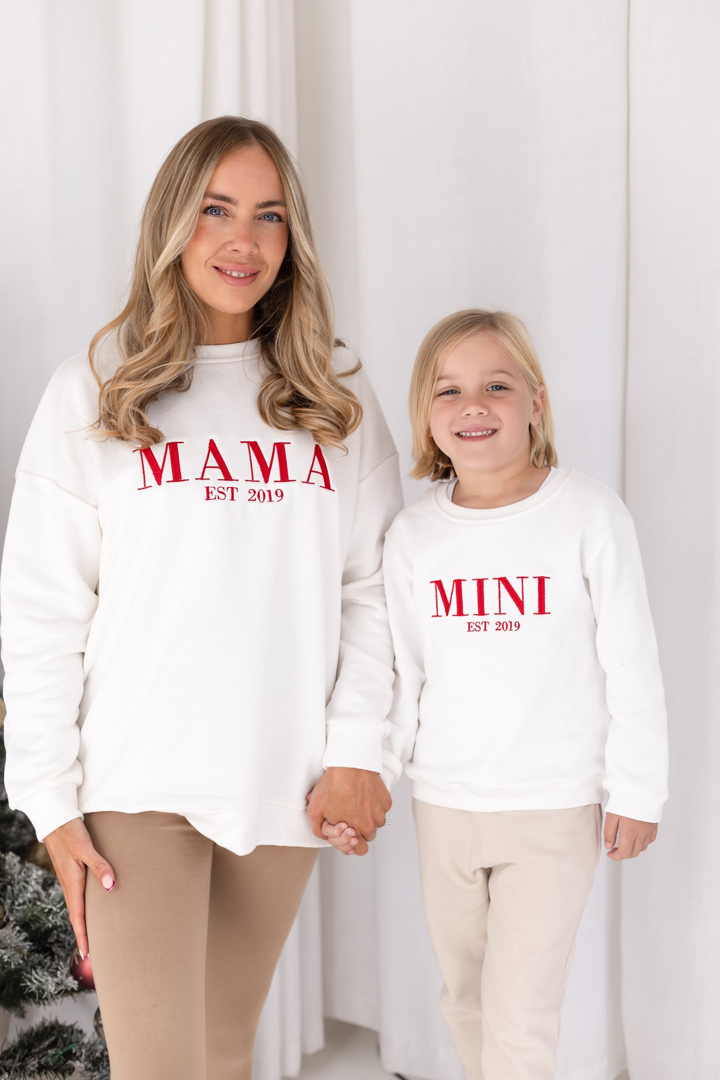 Christmas MINI EST. embroidered matching mini me sweatshirt