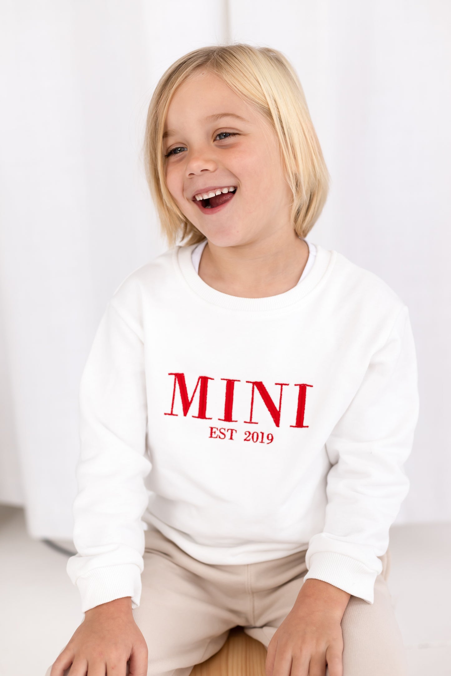 Christmas MINI EST. embroidered matching mini me sweatshirt