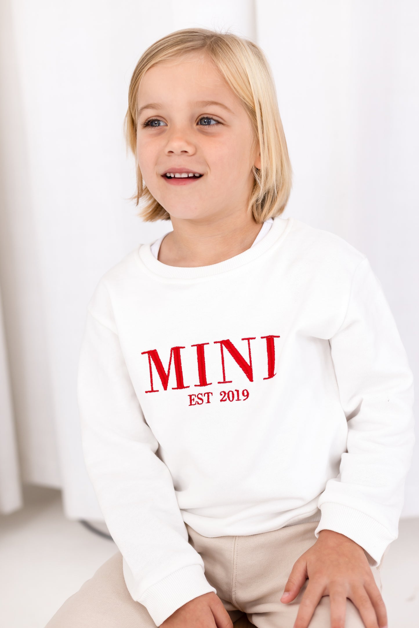 Christmas MINI EST. embroidered matching mini me sweatshirt