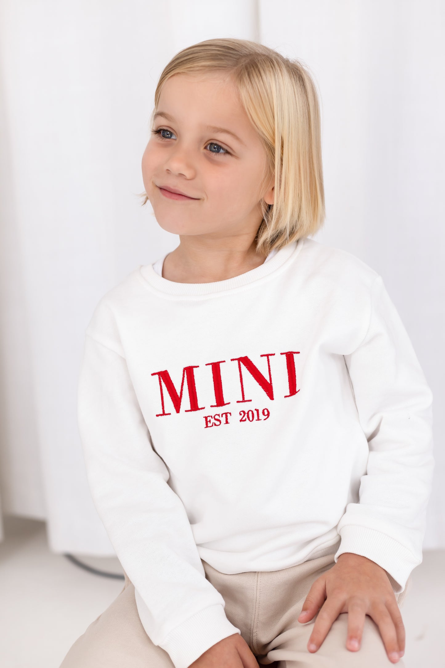 Christmas MINI EST. embroidered matching mini me sweatshirt