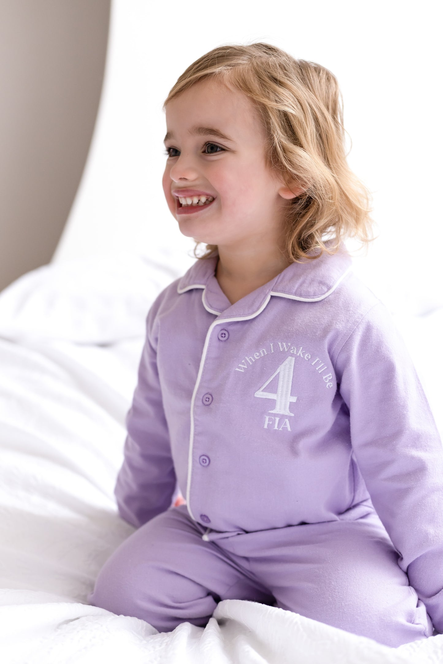 'When i wake' personalised embroidered birthday pyjamas
