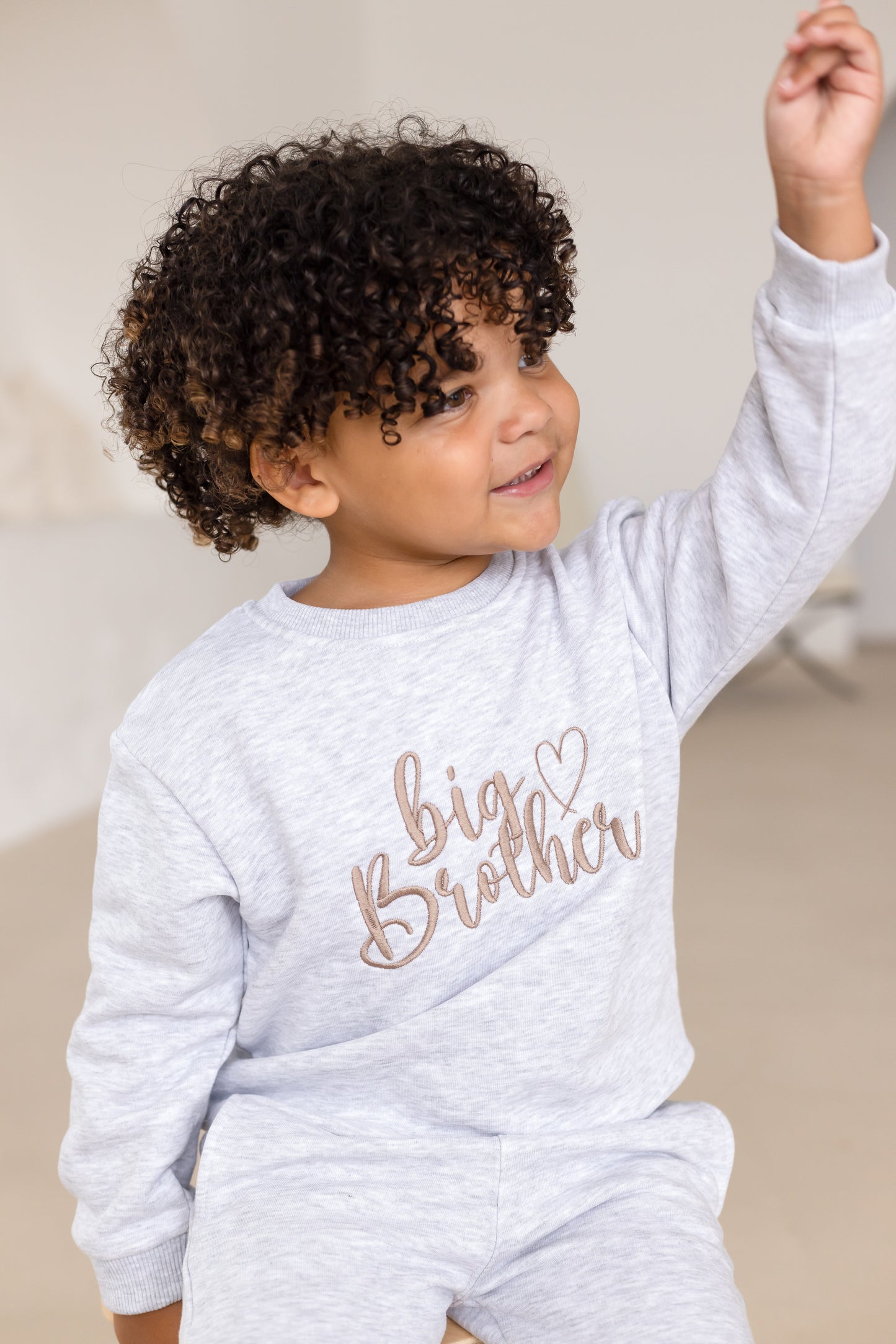 'Big Brother/Little Brother' embroidered sweatshirt with heart