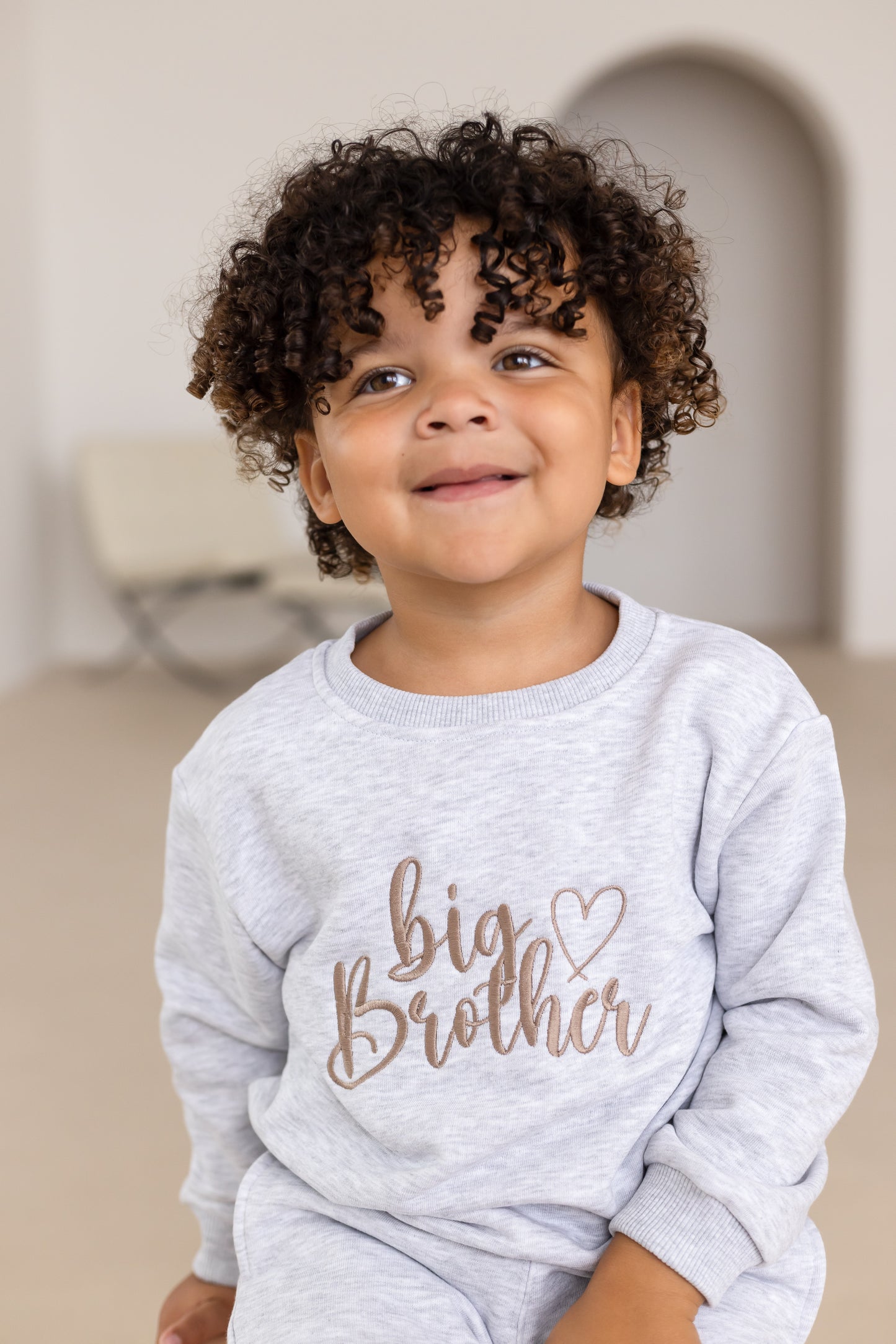'Big Brother/Little Brother' embroidered sweatshirt with heart