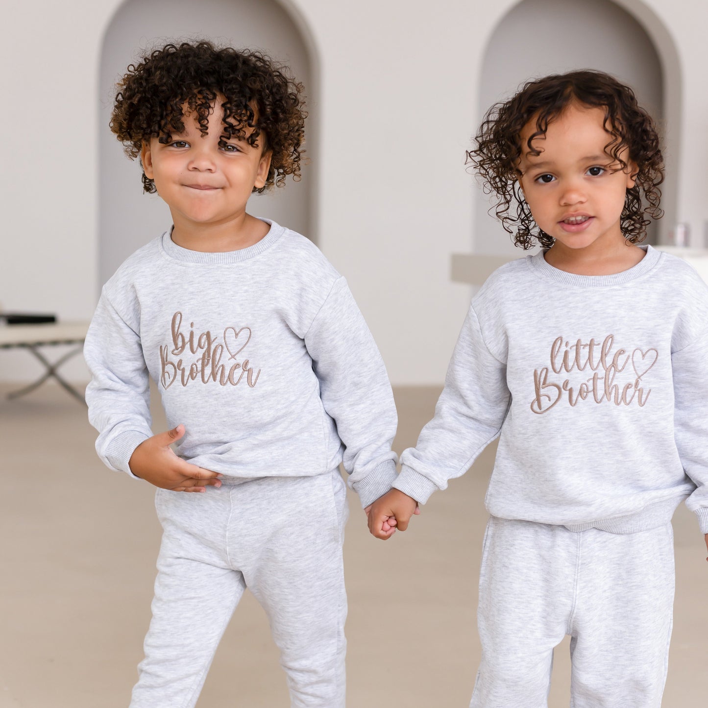 'Big Sister/Little Sister' embroidered sweatshirt with heart