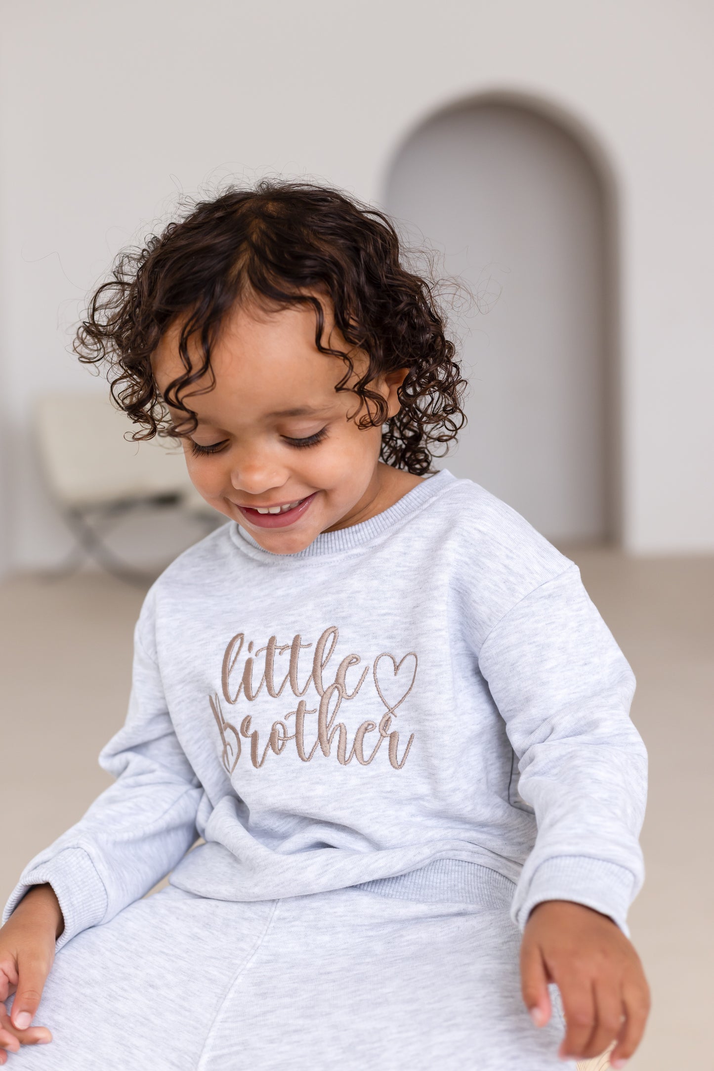 'Big Brother/Little Brother' embroidered sweatshirt with heart