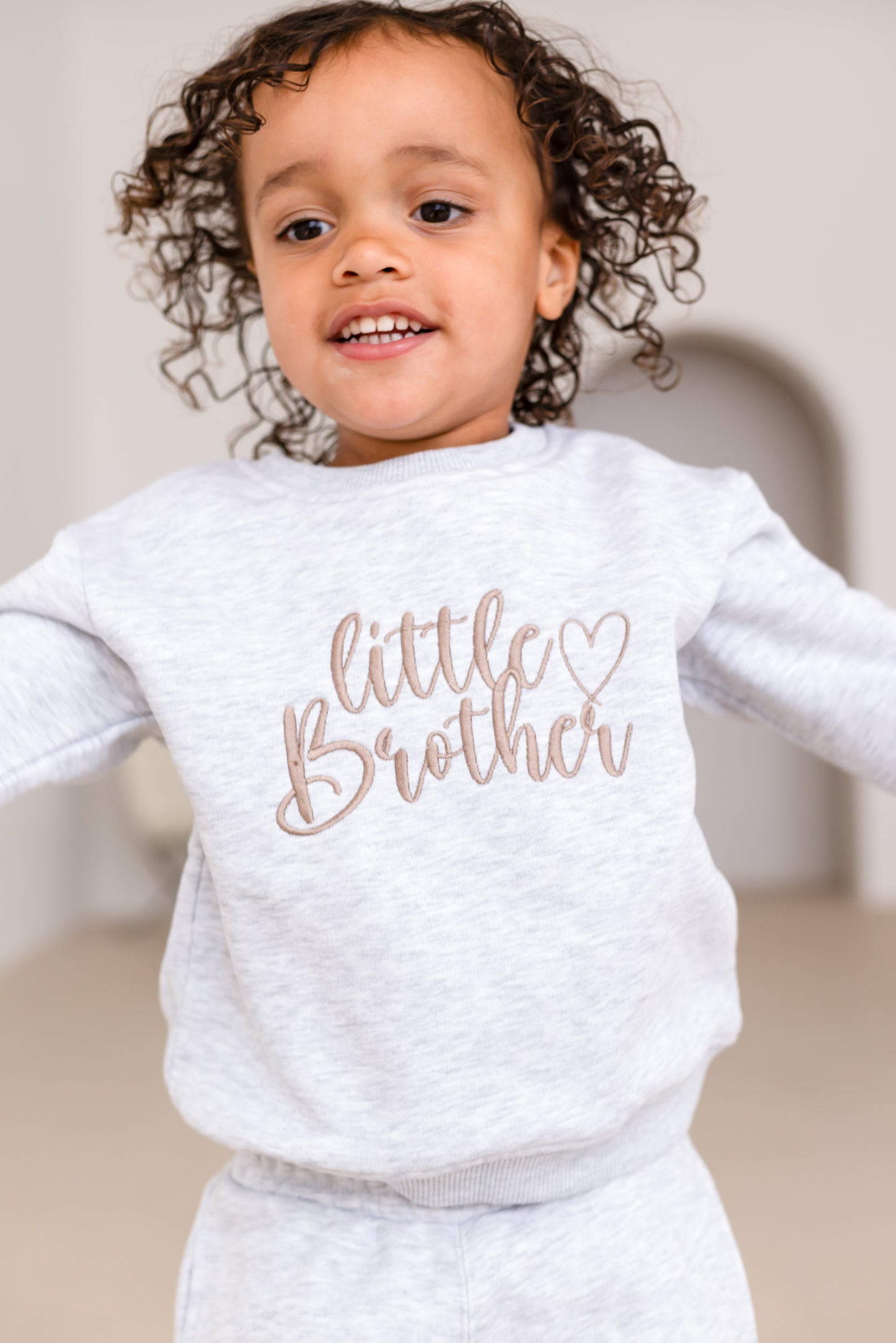 'Big Brother/Little Brother' embroidered sweatshirt with heart