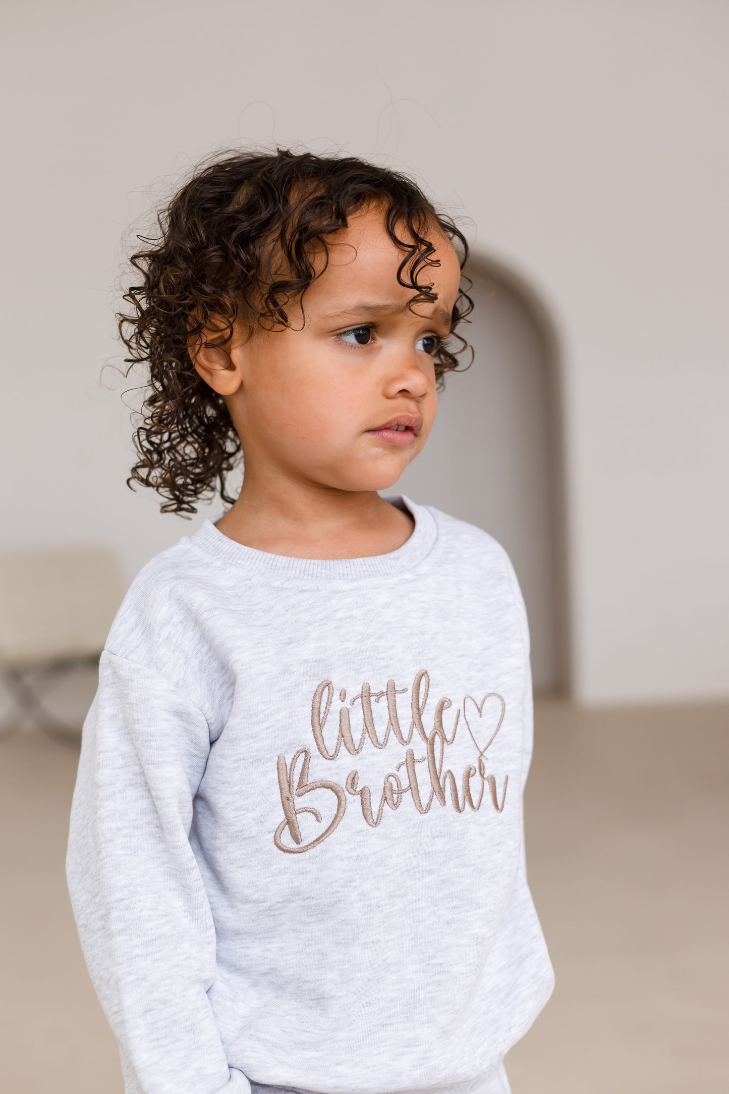 'Big Brother/Little Brother' embroidered sweatshirt with heart