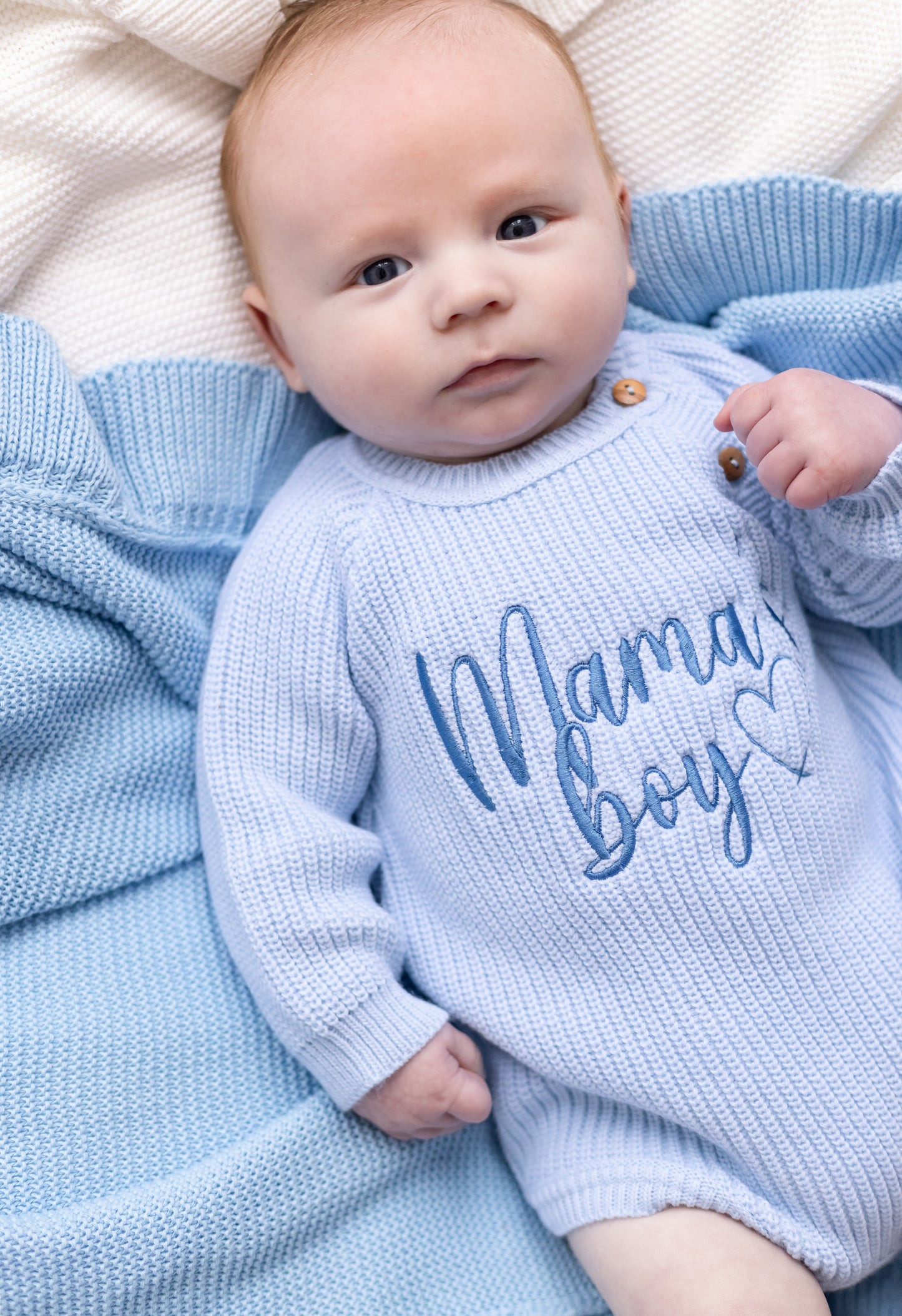Mama's Girl/Boy or Daddy's Girl/Boy Embroidered Long Sleeve Romper