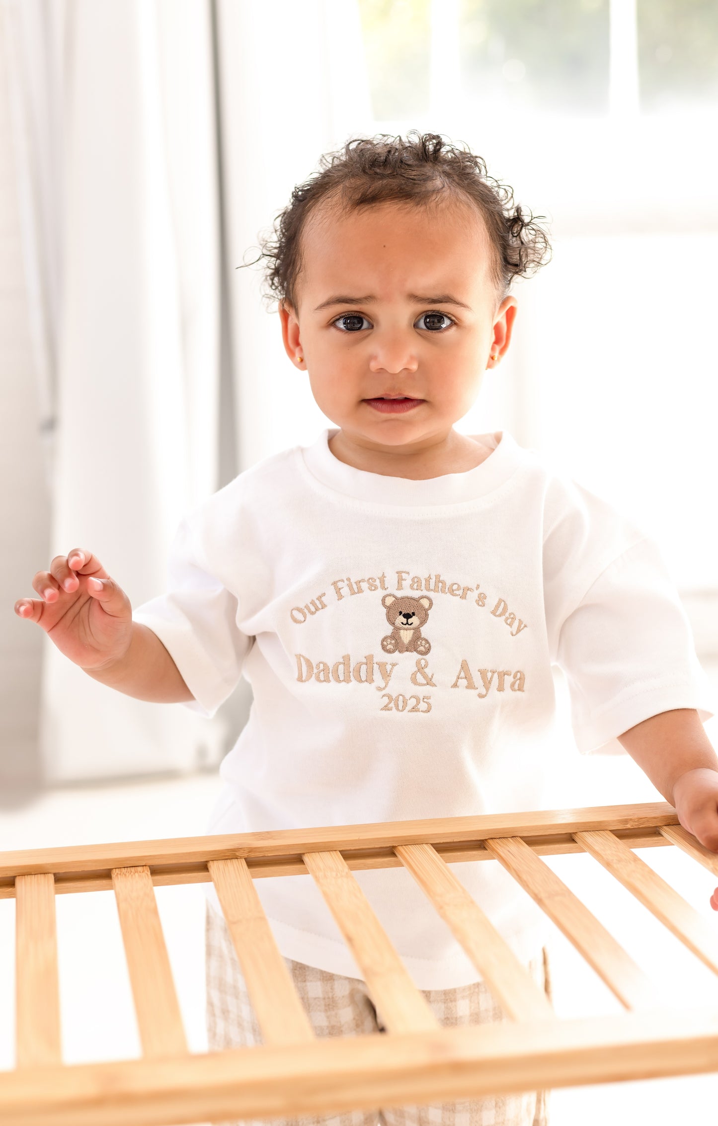 Promoted to Big Brother/Sister Embroidered Bear T shirt