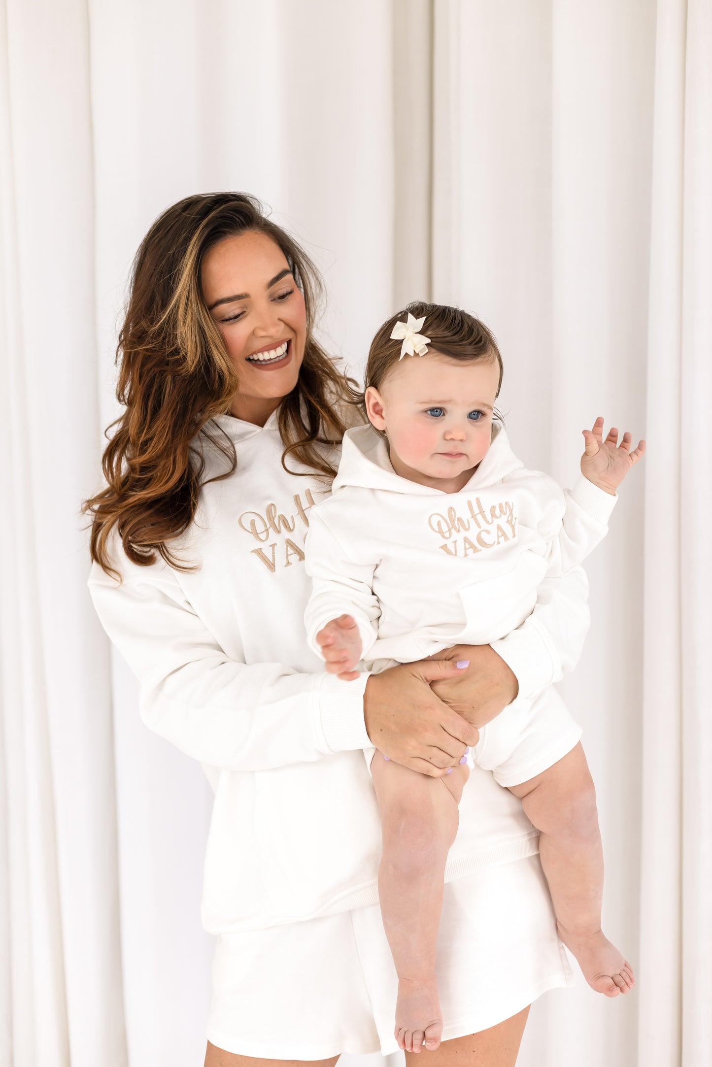 Child's 'Oh Hey Vacay' embroidered mini me matching hoodie