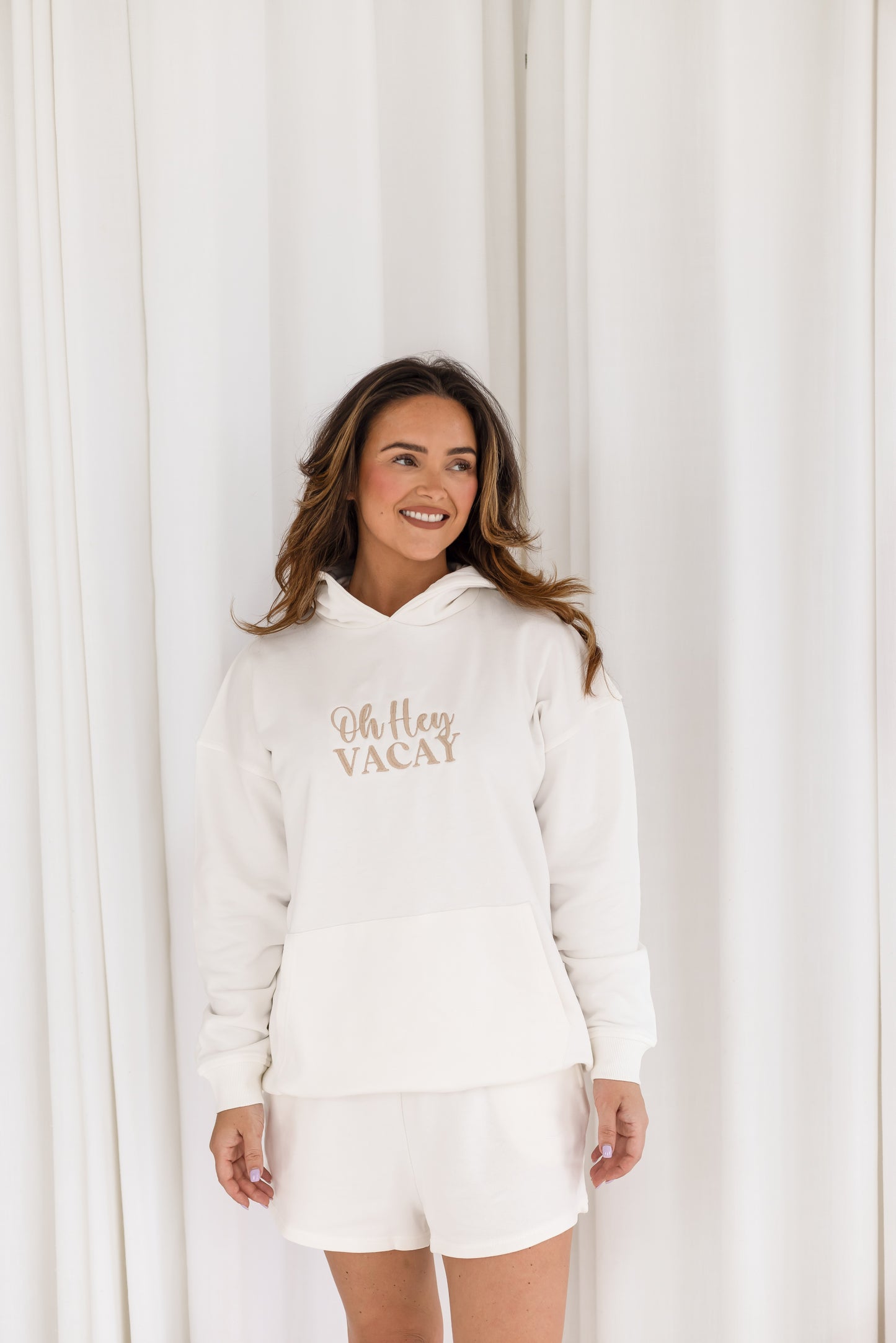 Child's 'Oh Hey Vacay' embroidered mini me matching hoodie
