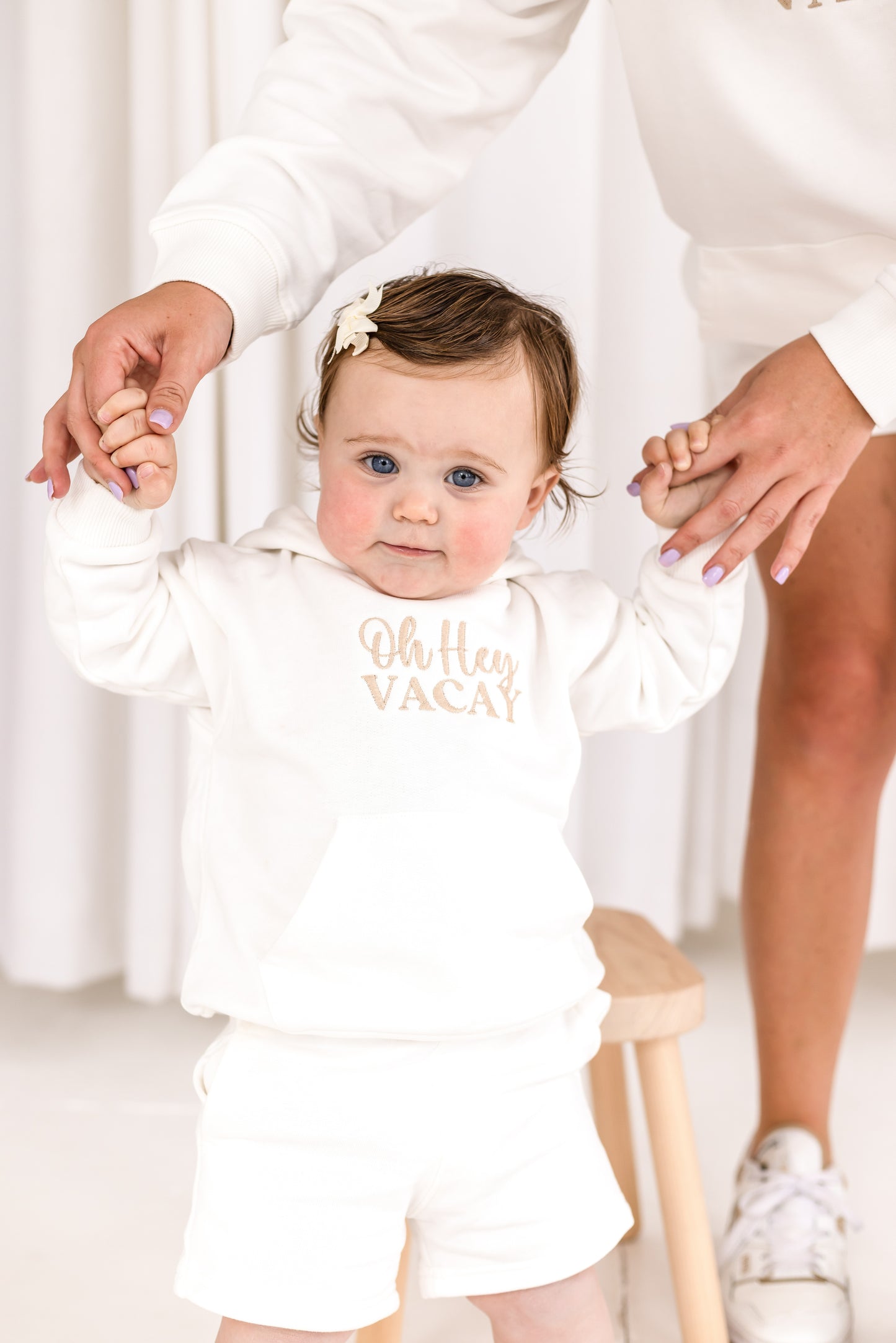 Child's 'Oh Hey Vacay' embroidered mini me matching hoodie