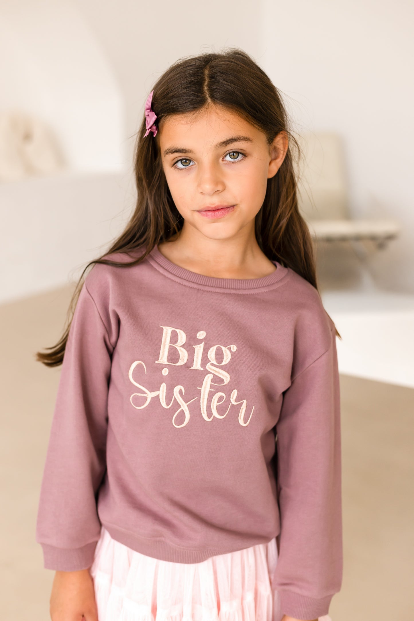 'Big Sister/Little Sister' embroidered sweatshirt