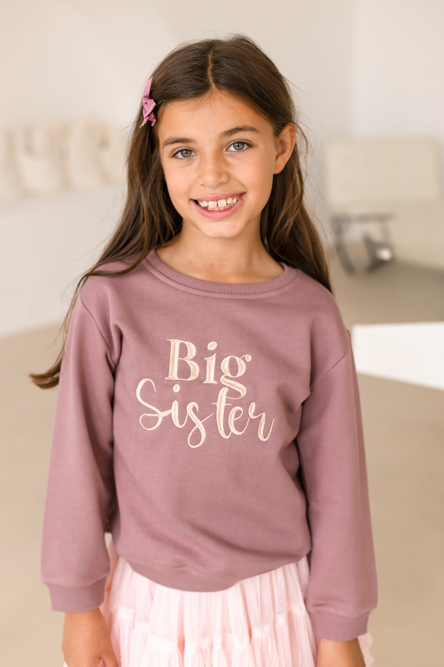 'Big Sister/Little Sister' embroidered sweatshirt