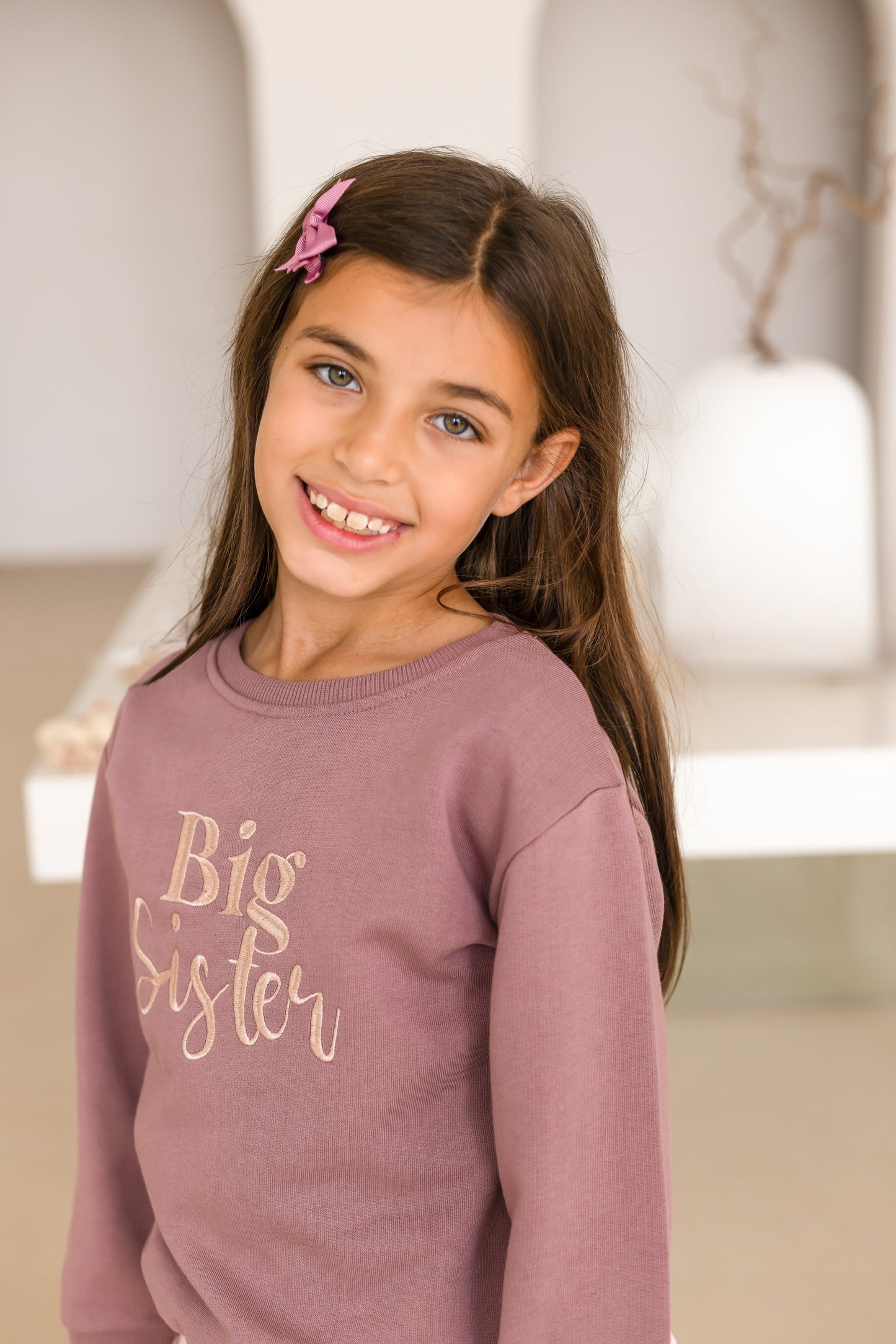 'Big Sister/Little Sister' embroidered sweatshirt