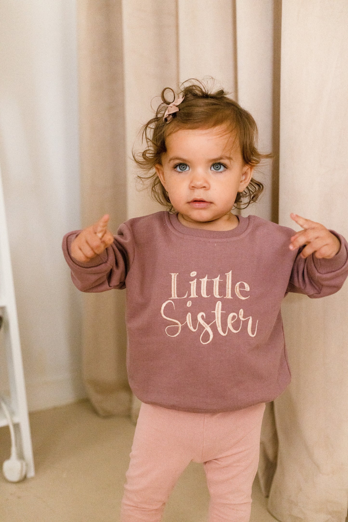 'Big Sister/Little Sister' embroidered sweatshirt