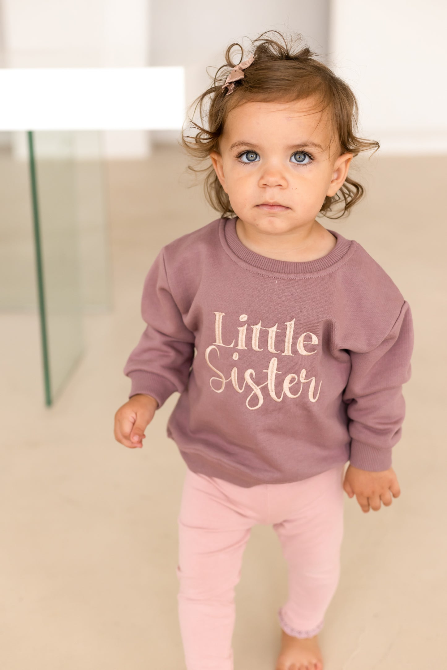 'Big Sister/Little Sister' embroidered sweatshirt