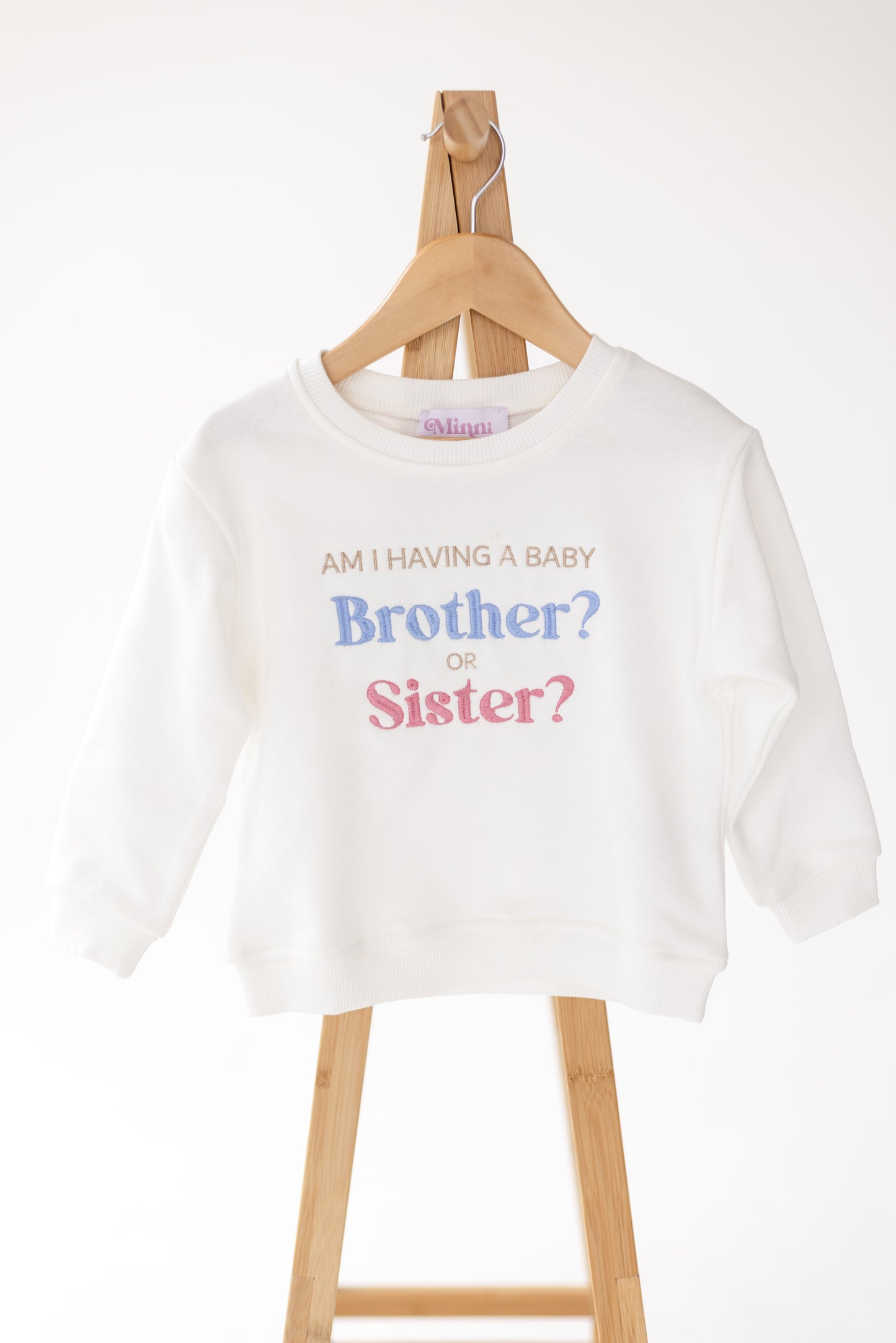 Gender Reveal 'Am i having a Baby Sister or Brother?' Sweatshirt