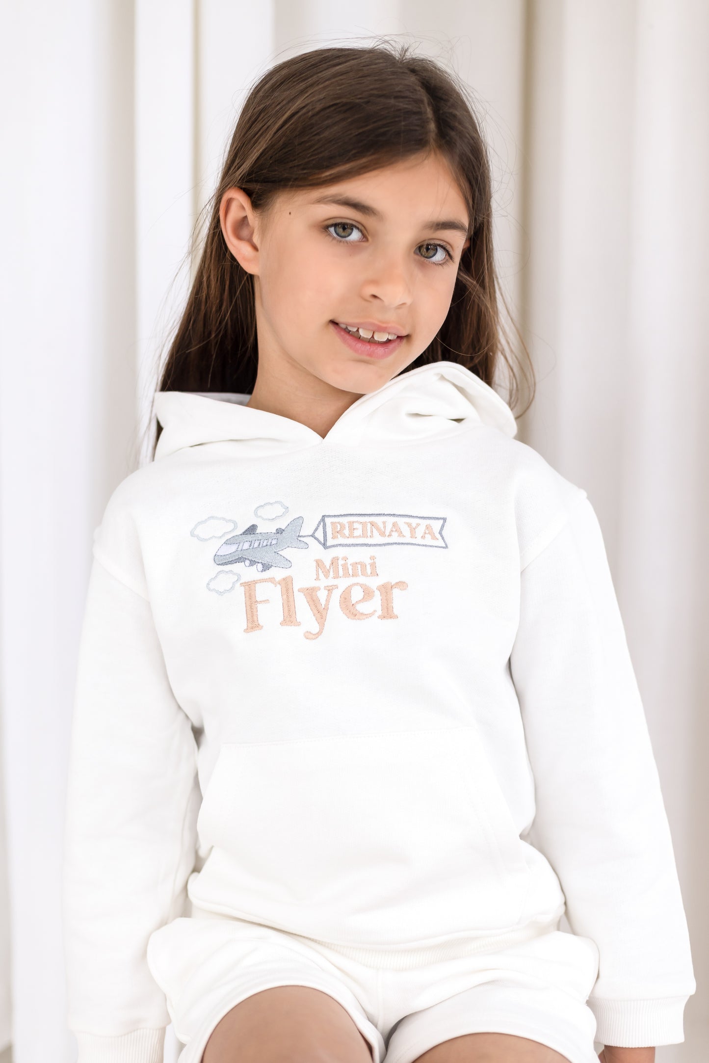 'Mini Flyer/ First Time Flyer' personalised embroidered holiday hoodie