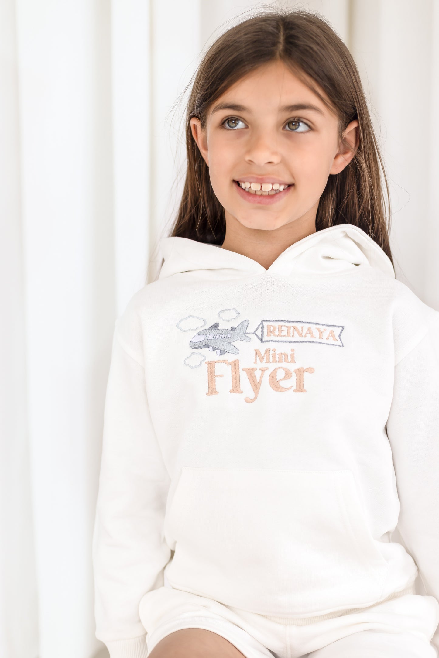 'Mini Flyer/ First Time Flyer' personalised embroidered holiday hoodie