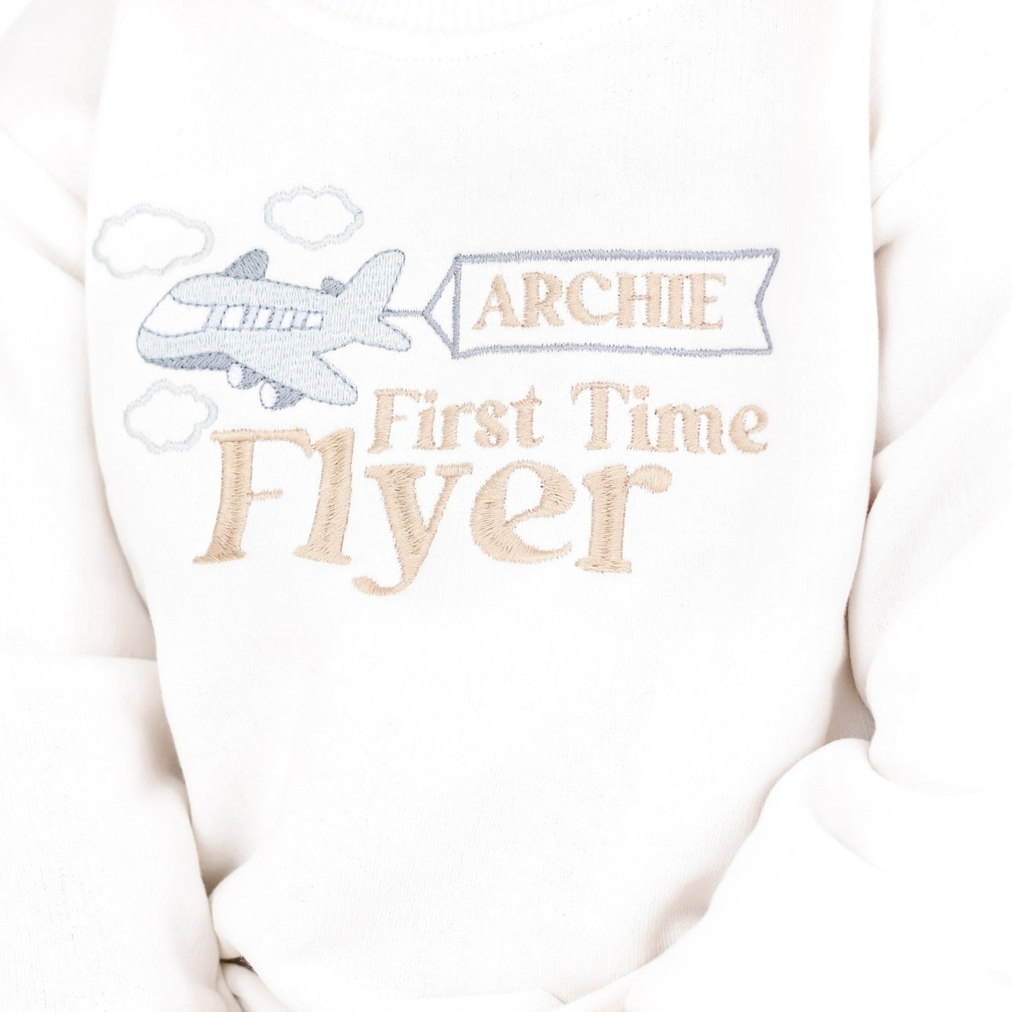 'Mini Flyer/ First Time Flyer' personalised embroidered holiday hoodie
