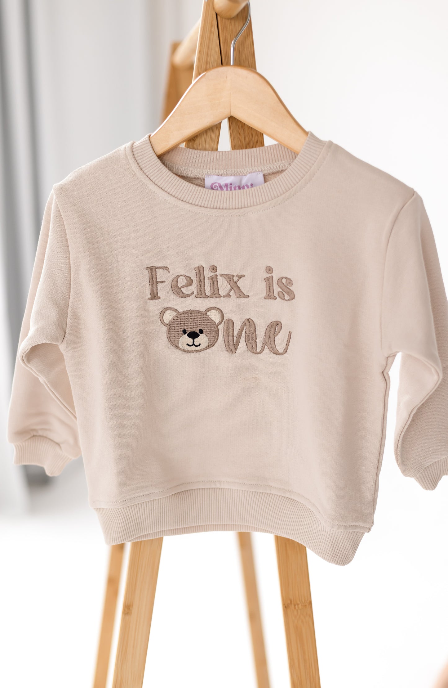 Personalised Embroidered Bear Second Birthday Sweatshirt