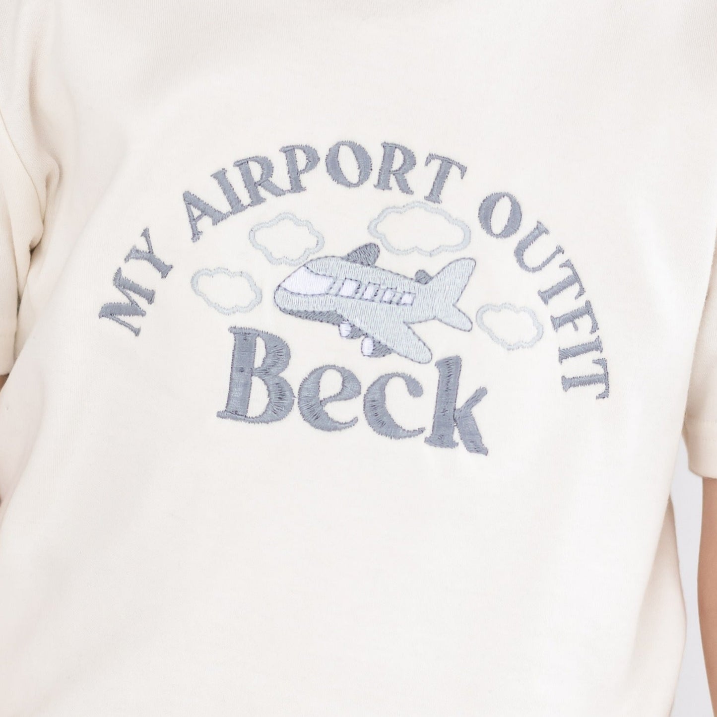 'Mini Flyer/ First Time Flyer' personalised name passport stamp embroidered holiday sweatshirt