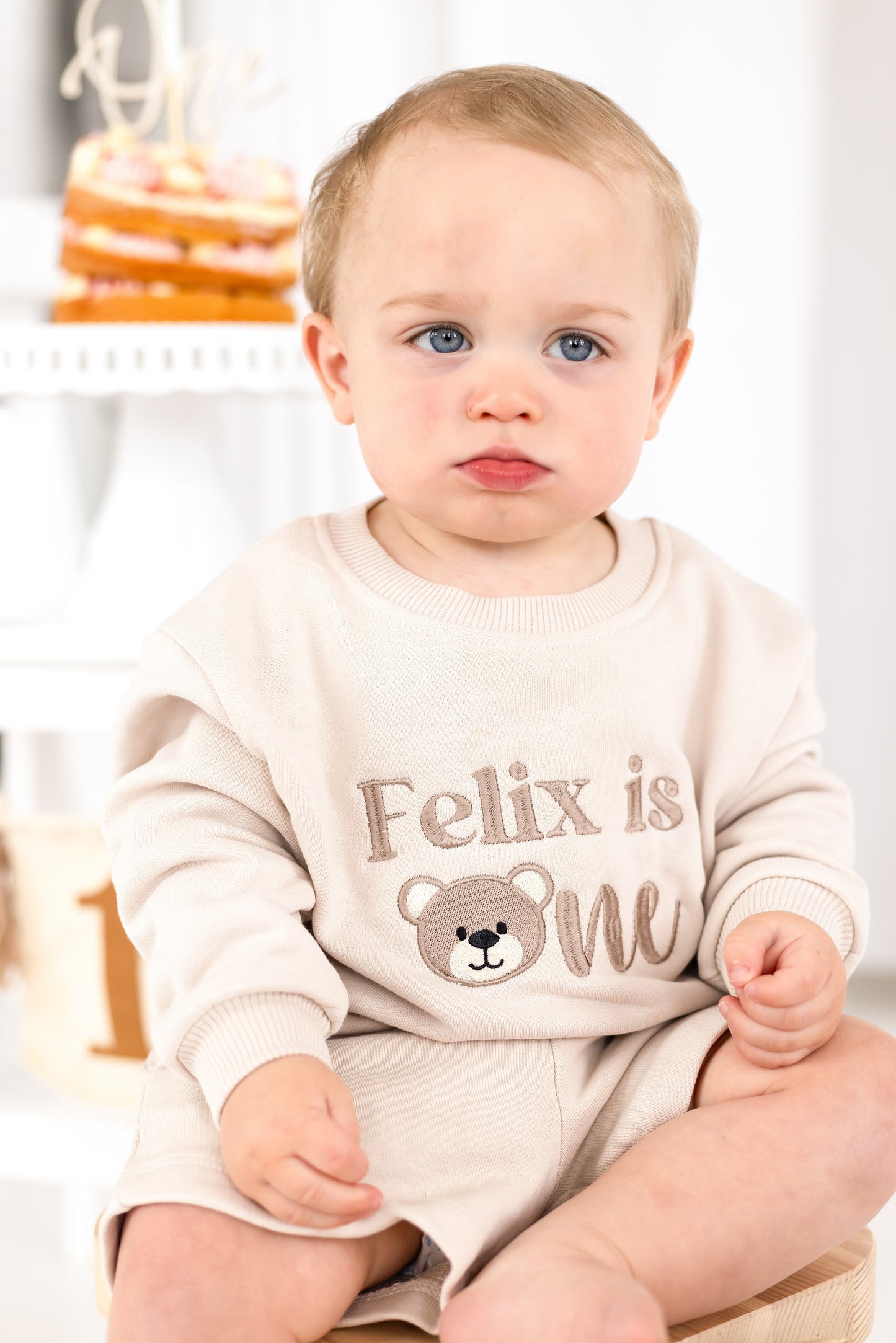 Personalised Embroidered Bear First Birthday Sweatshirt