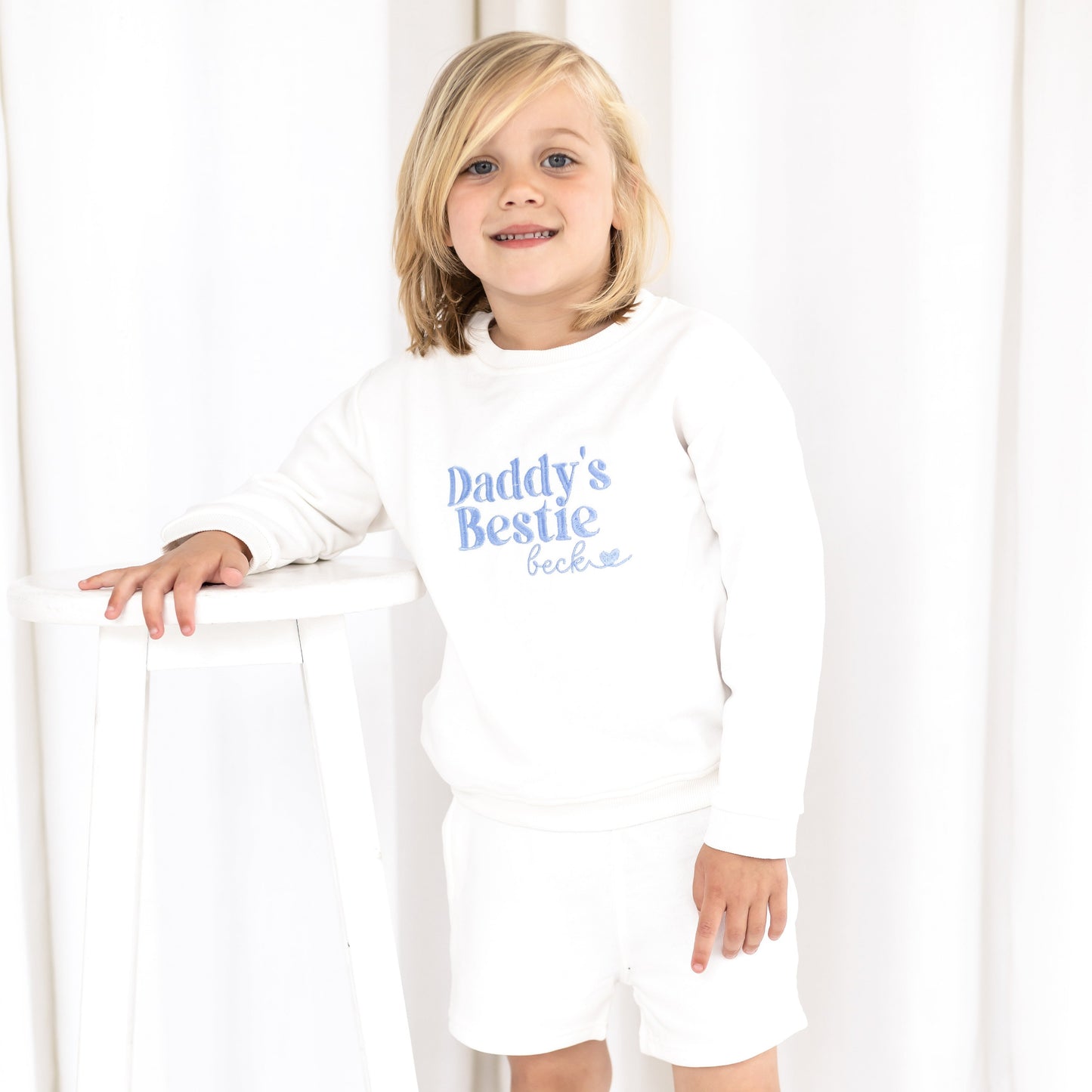'Daddy's Bestie' Father's Day Embroidered Sweatshirt