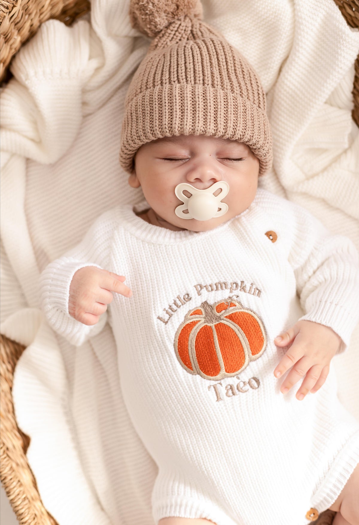 Little Pumpkin Embroidered Personalised Romper