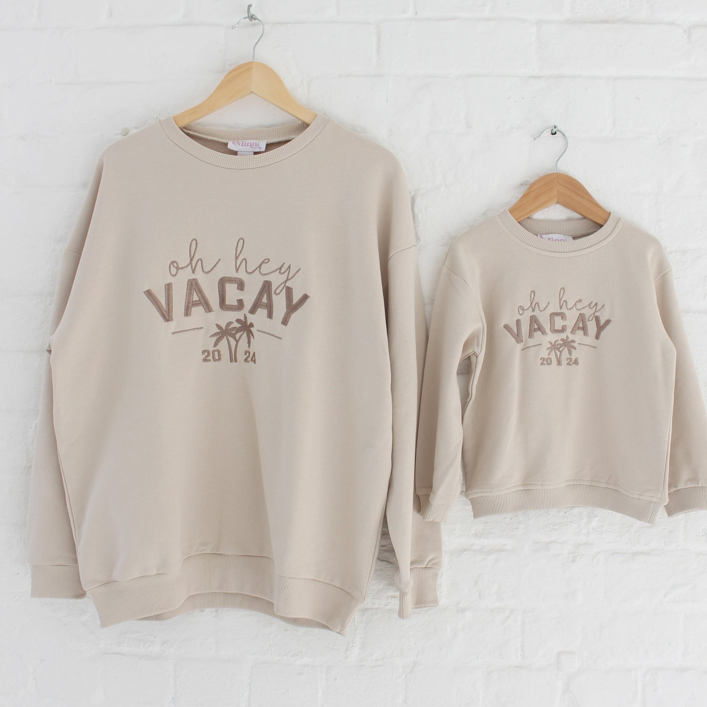 Ladies' 'Oh hey Vacay 25' embroidered holiday mini me sweatshirt