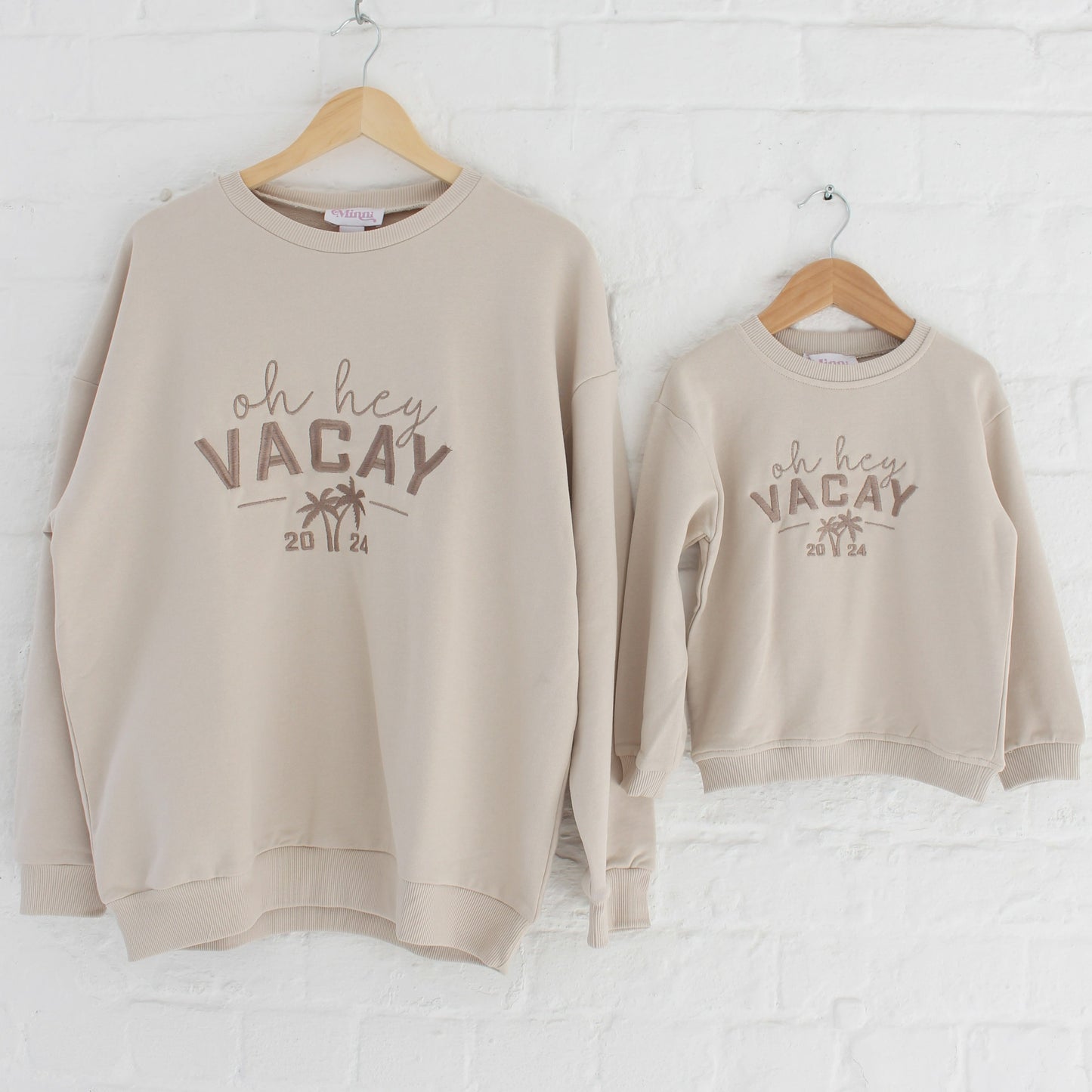 Child's 'Oh hey Vacay 25' embroidered mini me holiday sweatshirt