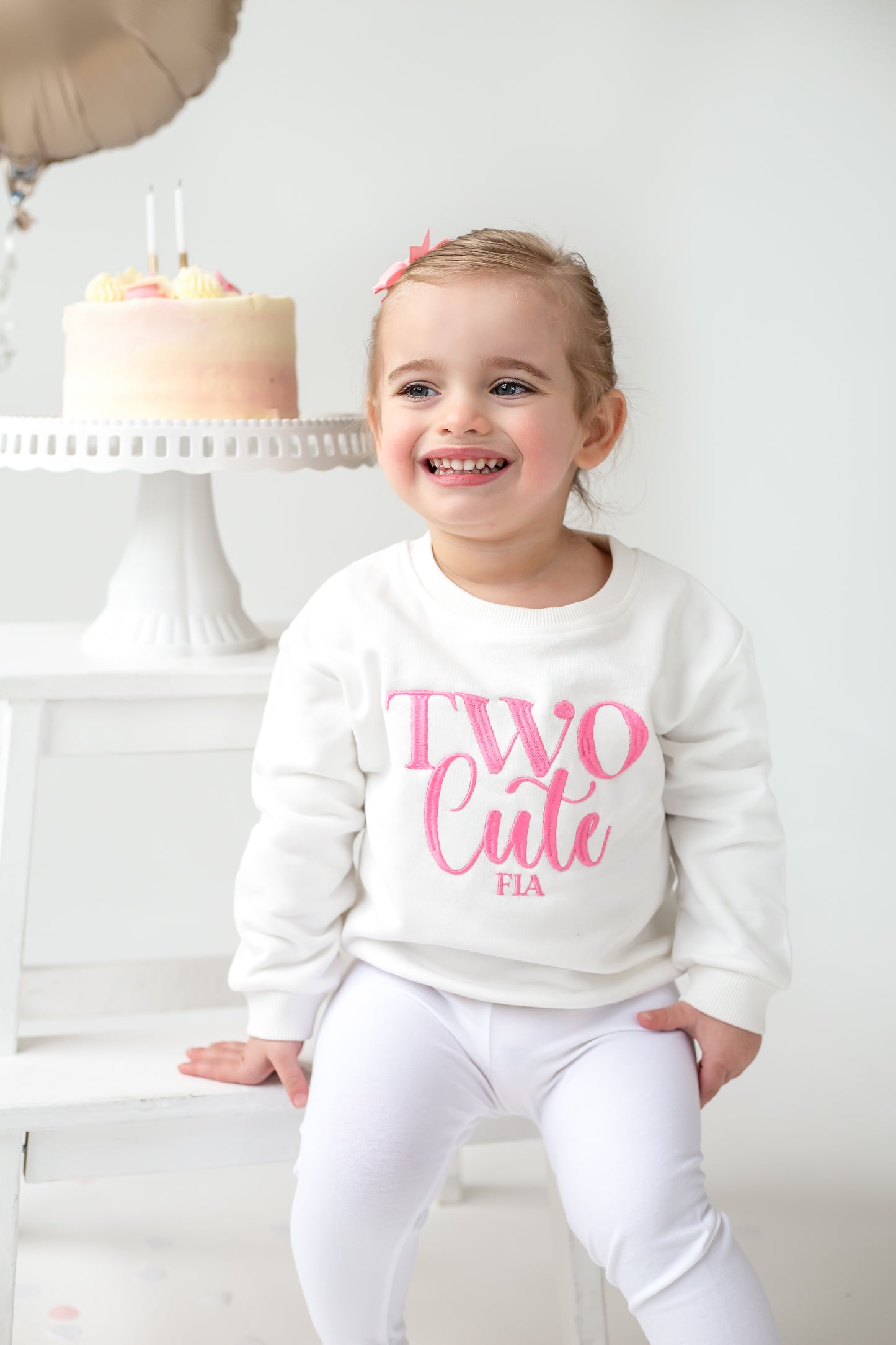 'Two Cute' Second birthday personalised embroidered sweatshirt