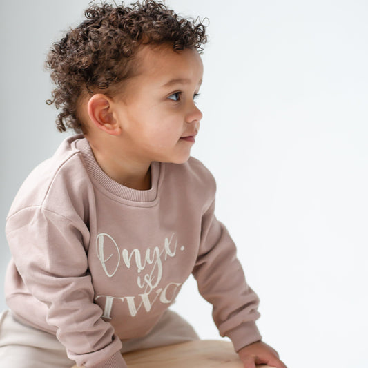 Personalised 'Two' second birthday embroidered sweatshirt