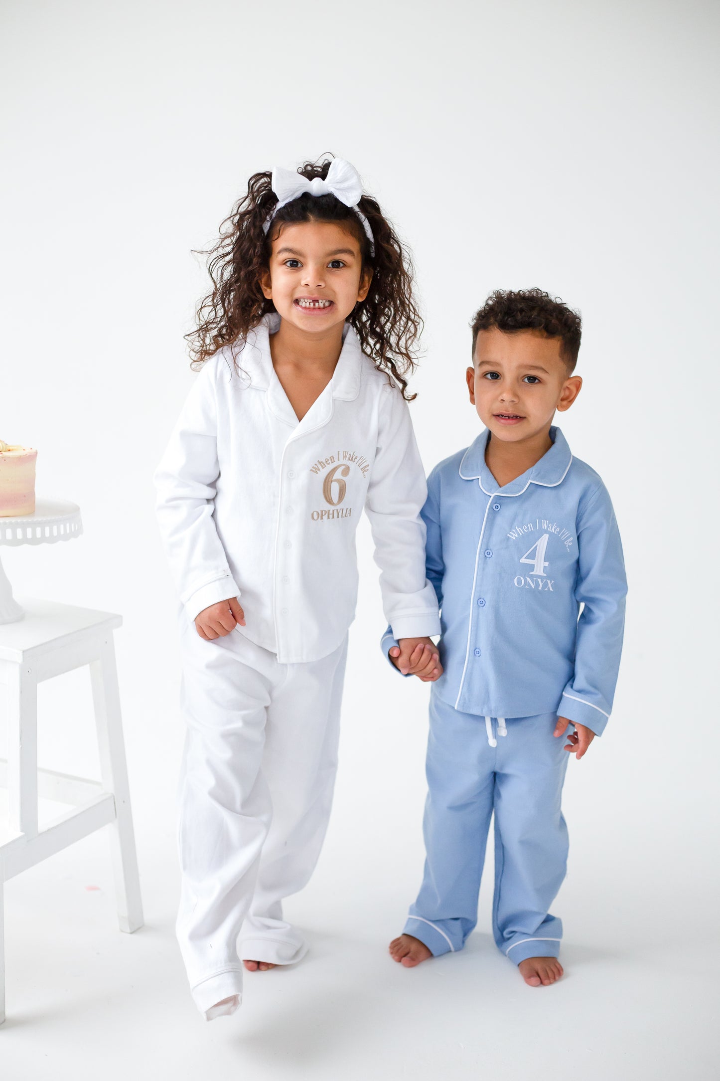 'When i wake' personalised embroidered birthday pyjamas