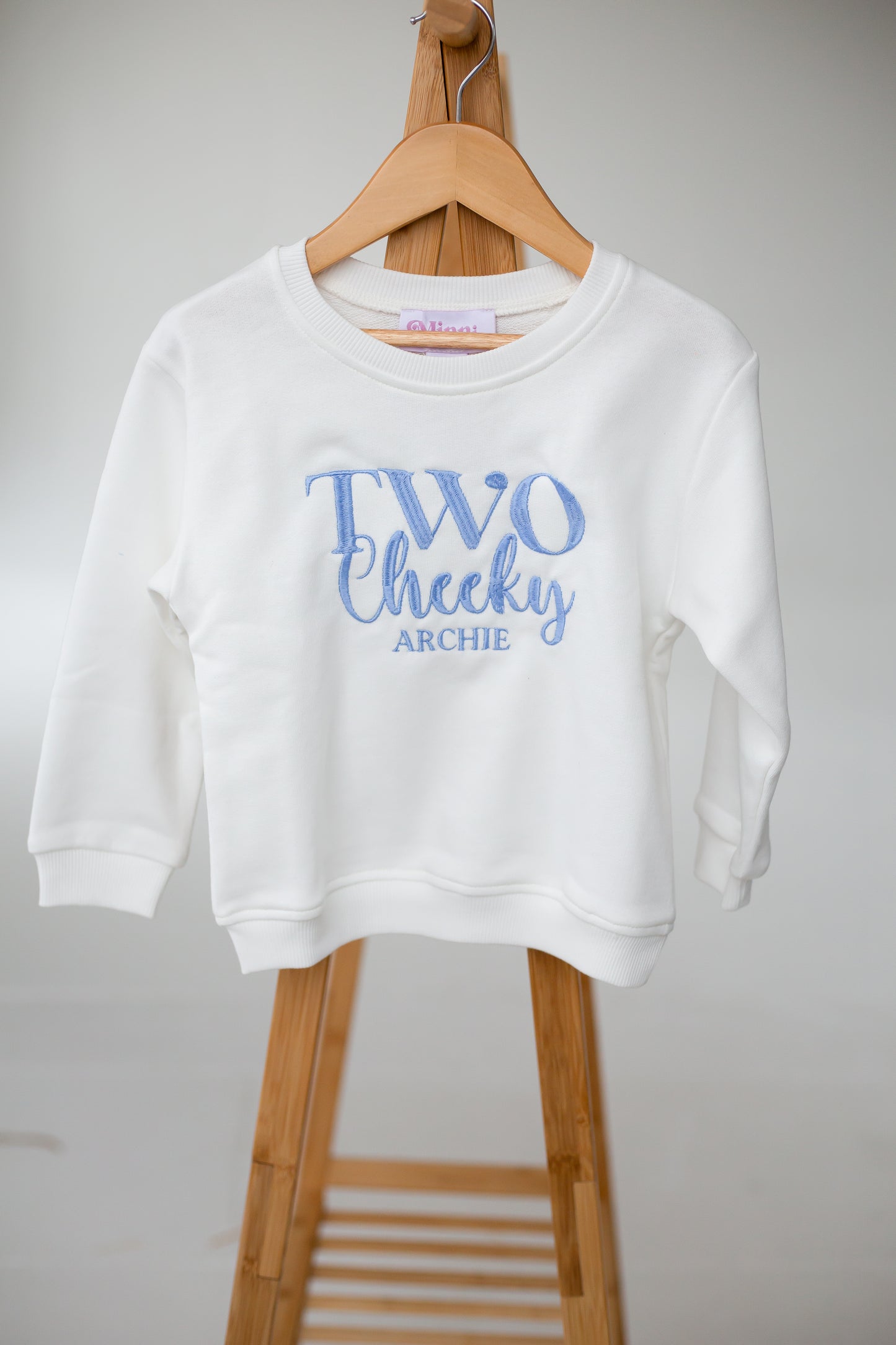 'Two Cheeky' Second birthday personalised embroidered sweatshirt Jumper