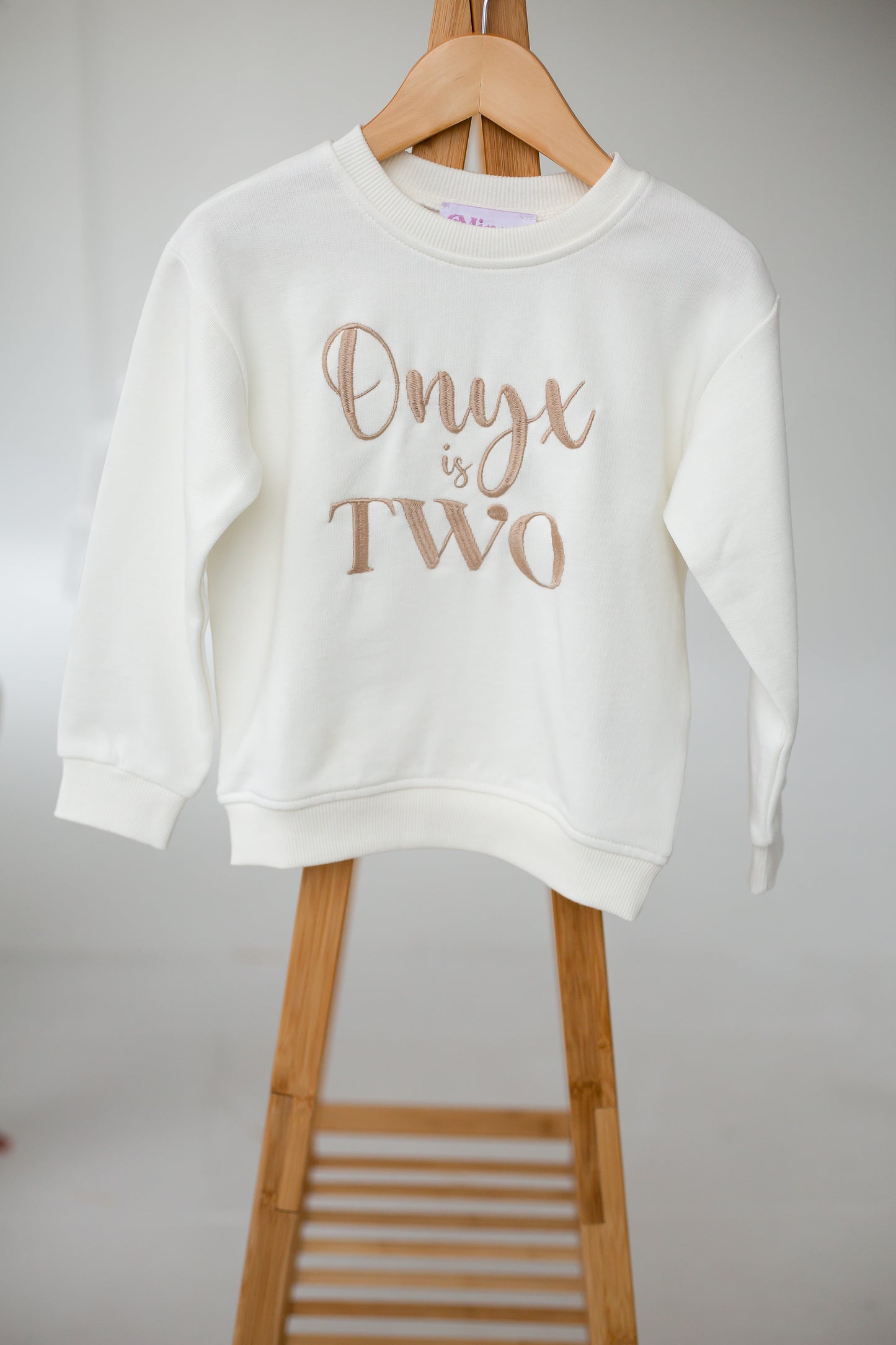 Personalised birthday age embroidered sweatshirt - ages 1 - 7