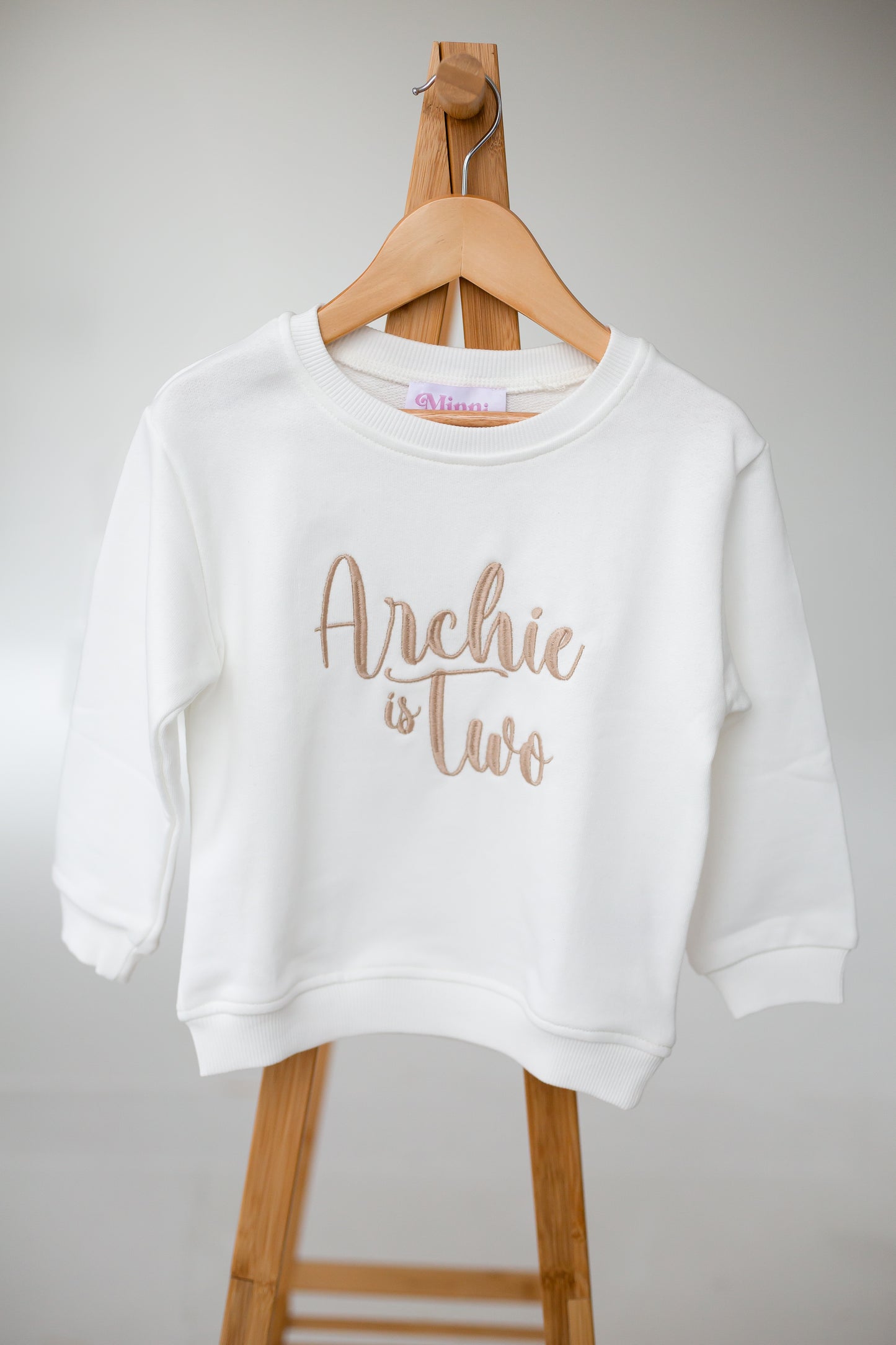 Personalised Italic birthday embroidered sweatshirt - ages 1 - 7