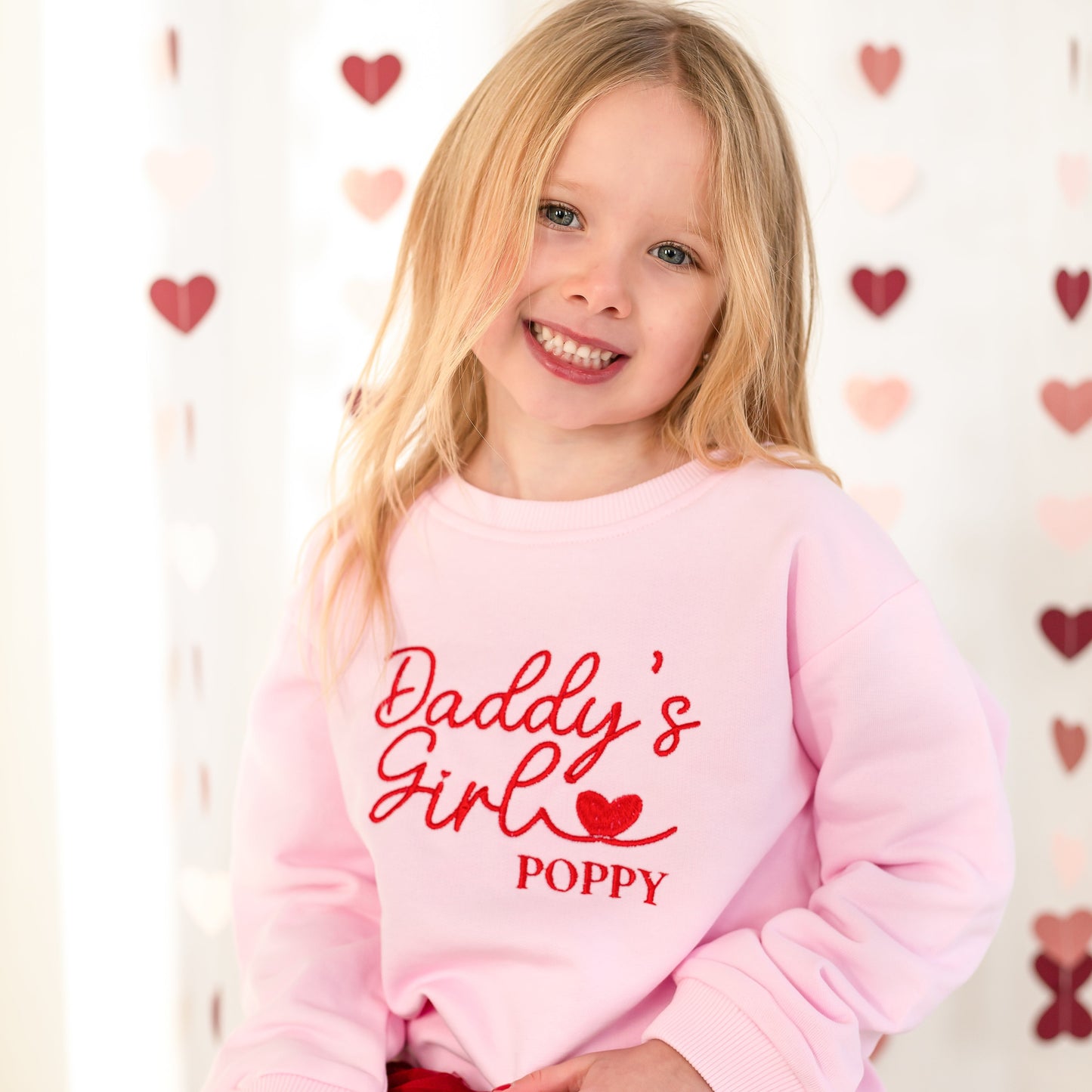 'Daddy's Girl/Boy' Father's Day personalised name embroidered sweatshirt