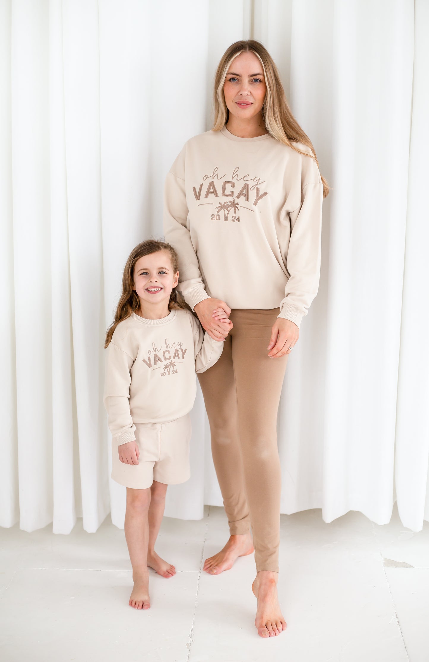 Child's 'Oh hey Vacay 25' embroidered mini me holiday sweatshirt