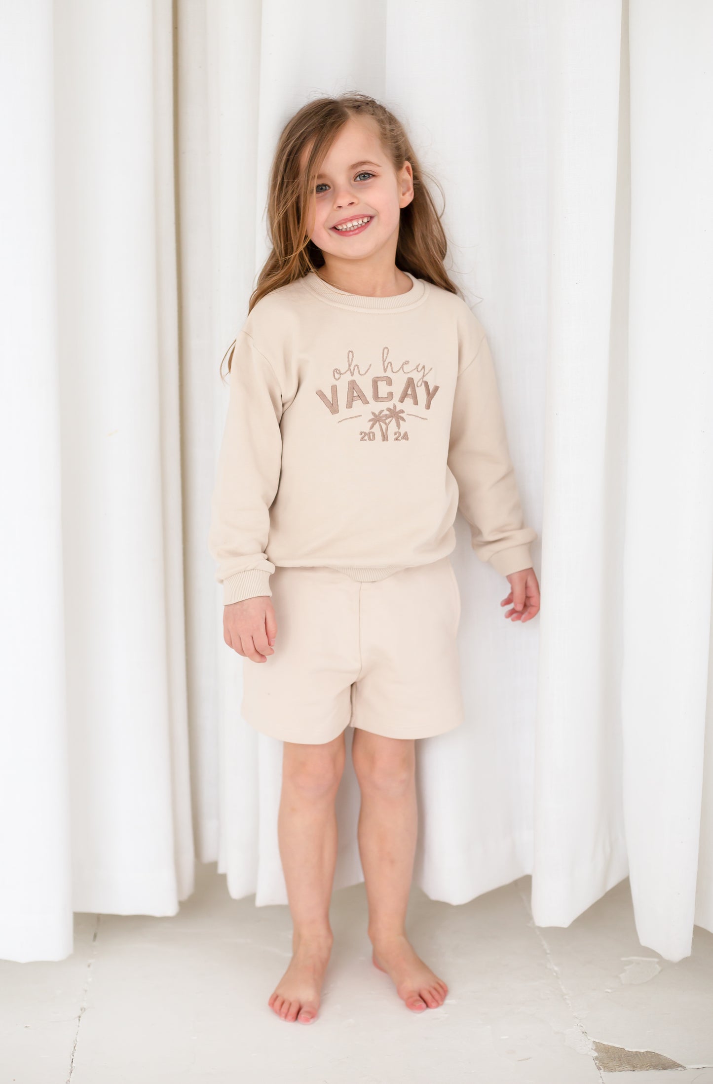 Ladies' 'Oh hey Vacay 25' embroidered holiday mini me sweatshirt