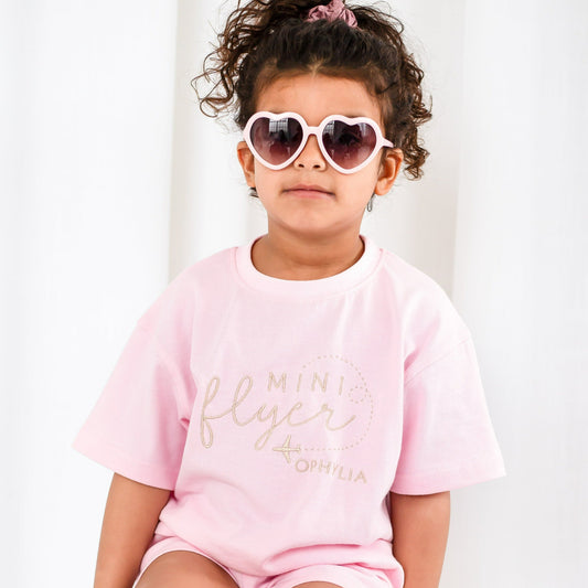 'Mini Flyer' personalised name embroidered t shirt and short set