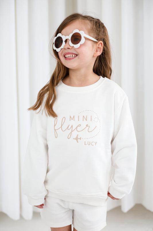 'Mini Flyer' personalised name embroidered sweatshirt
