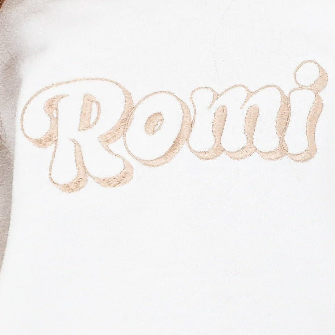 Summer bubble font personalised name embroidered short tracksuit