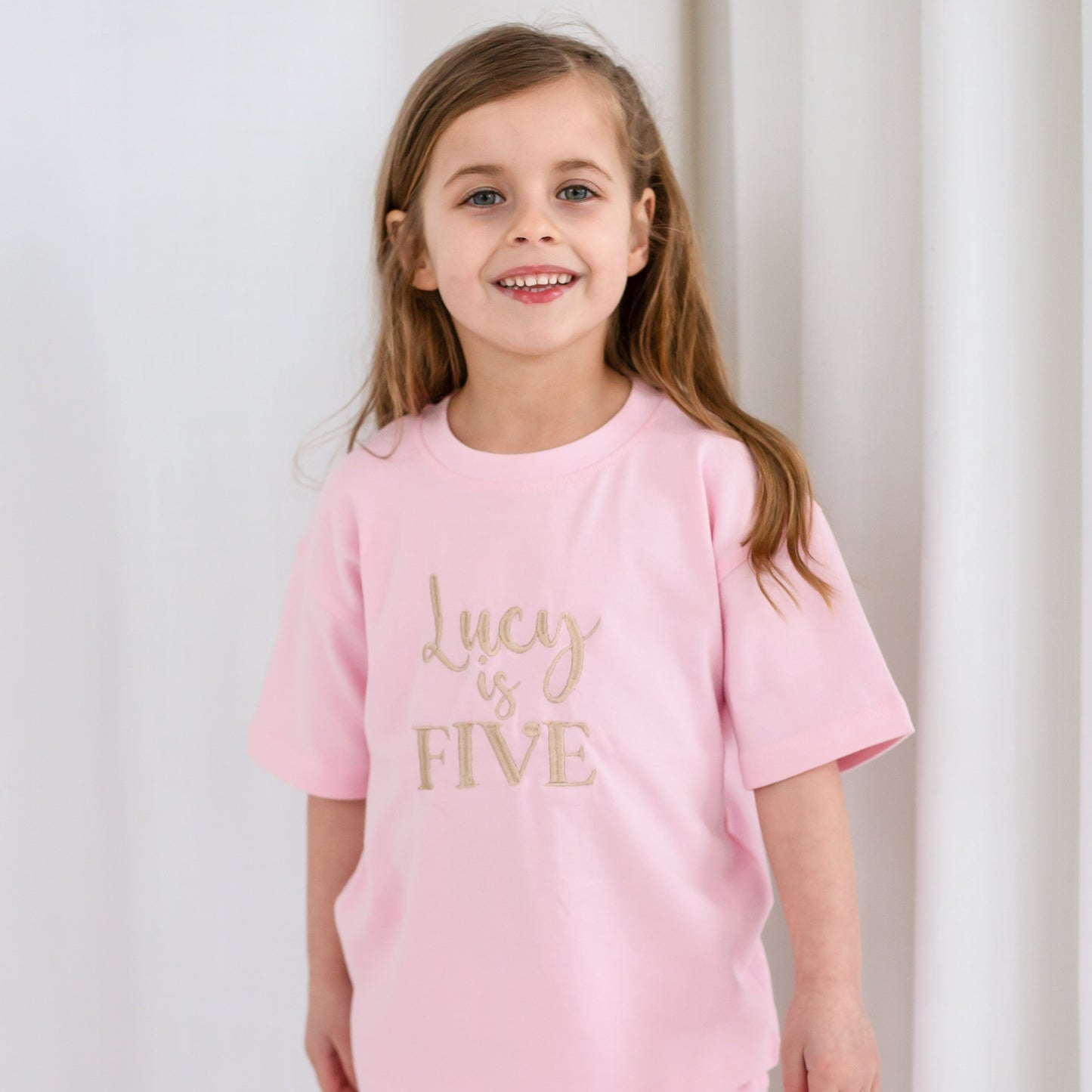Embroidered personalised birthday t shirt - available in ages 1-7