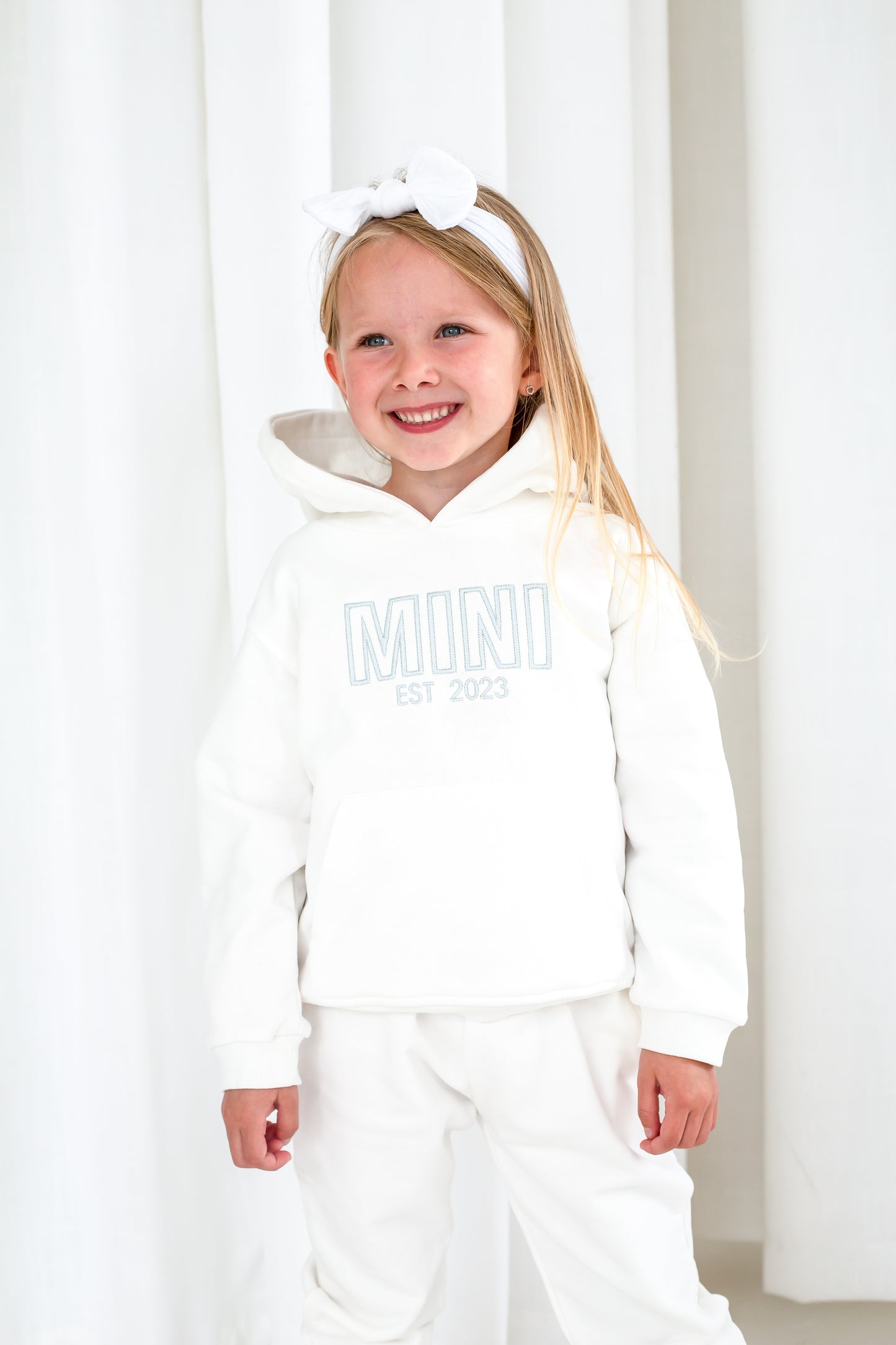 Signature ladies' MAMA outline embroidered matching mini me hoodie