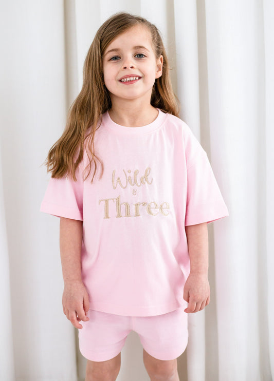 Birthday embroidered t shirt and shorts set - Choose from 12 birthday designs to cover all ages